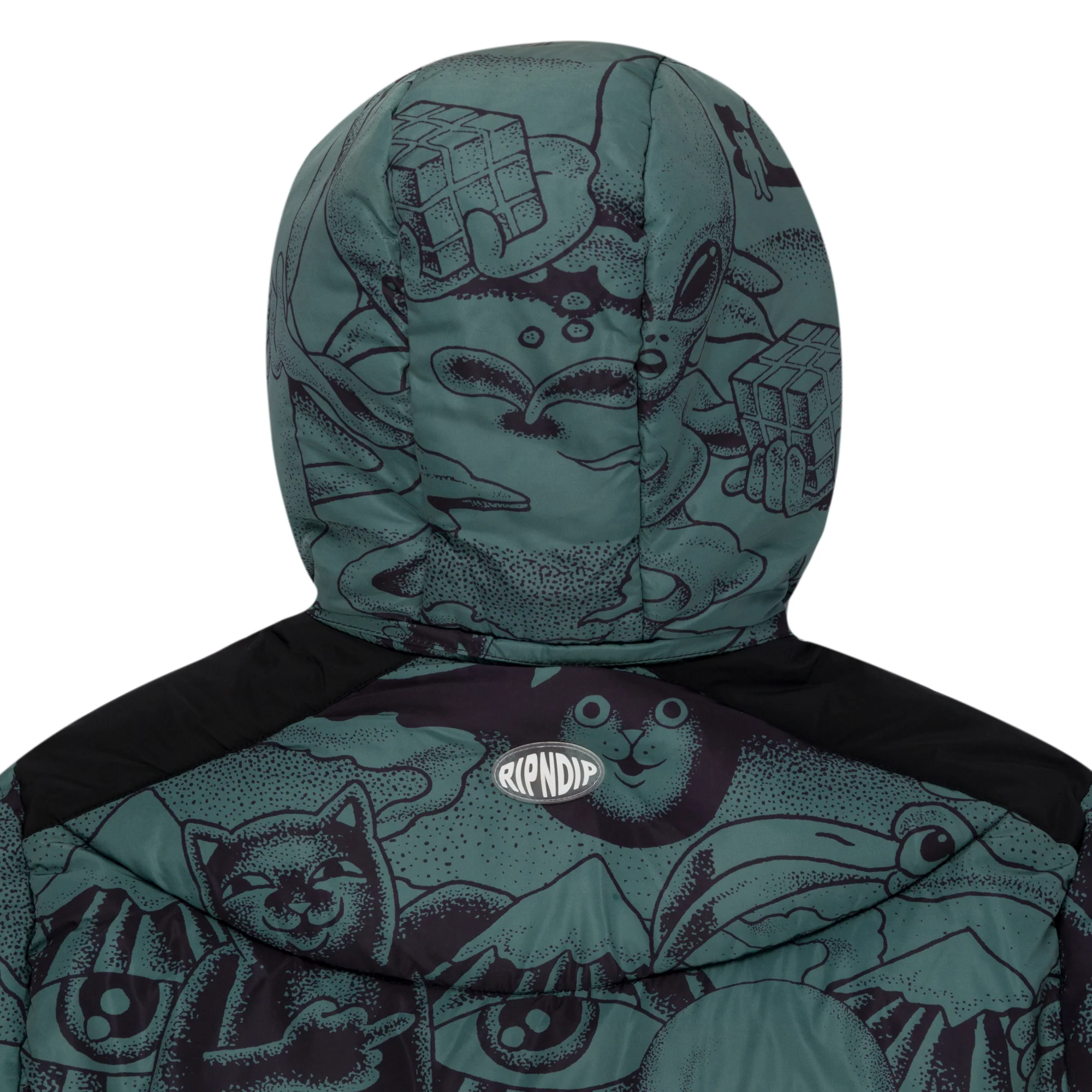 Dark Twisted Fantasy Puffer Jacket (Olive/Black) - Image 6