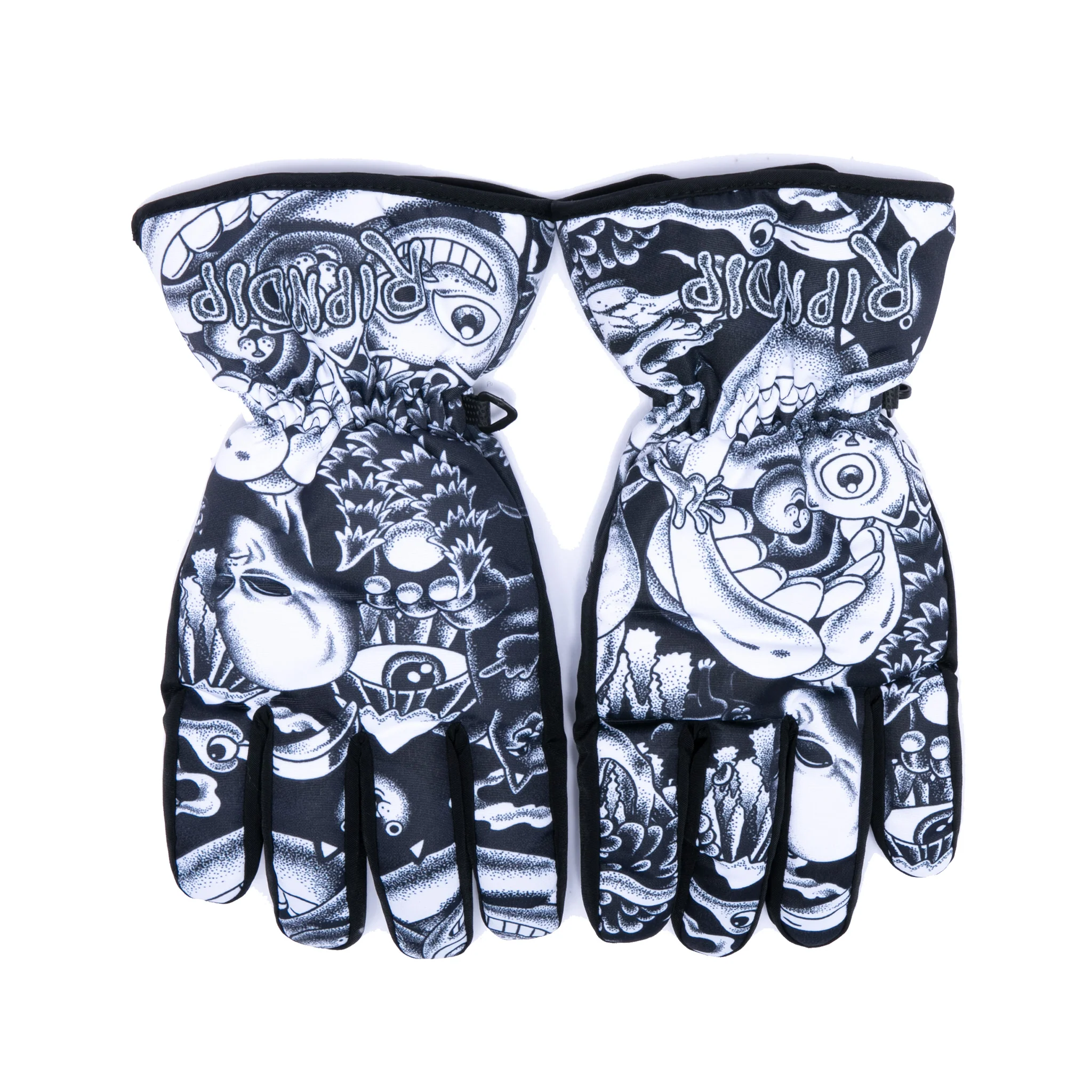 Dark Twisted Fantasy Snow Gloves (Black/White) - Image 2