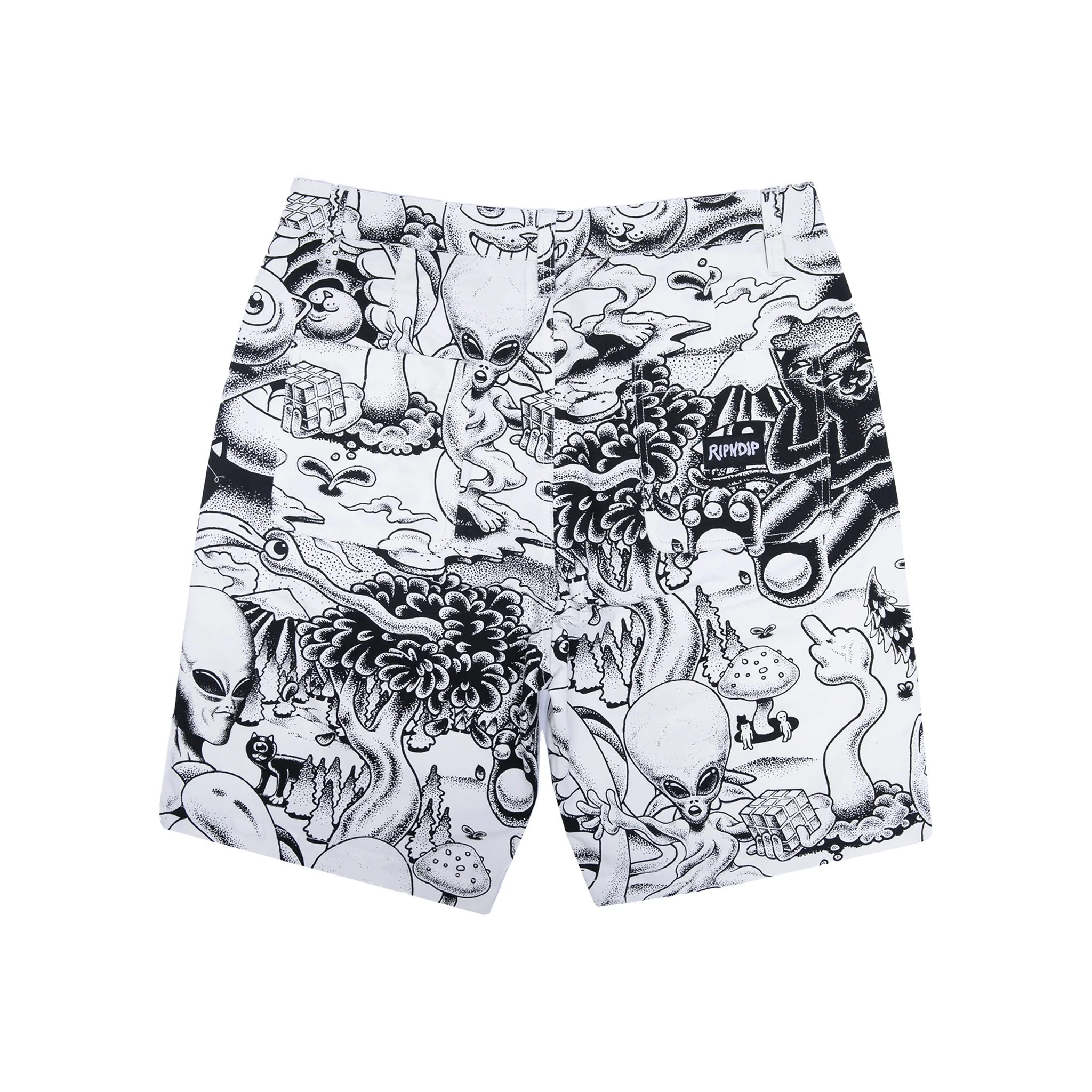 Dark Twisted Fantasy Twill Shorts (Black/White) - Image 3