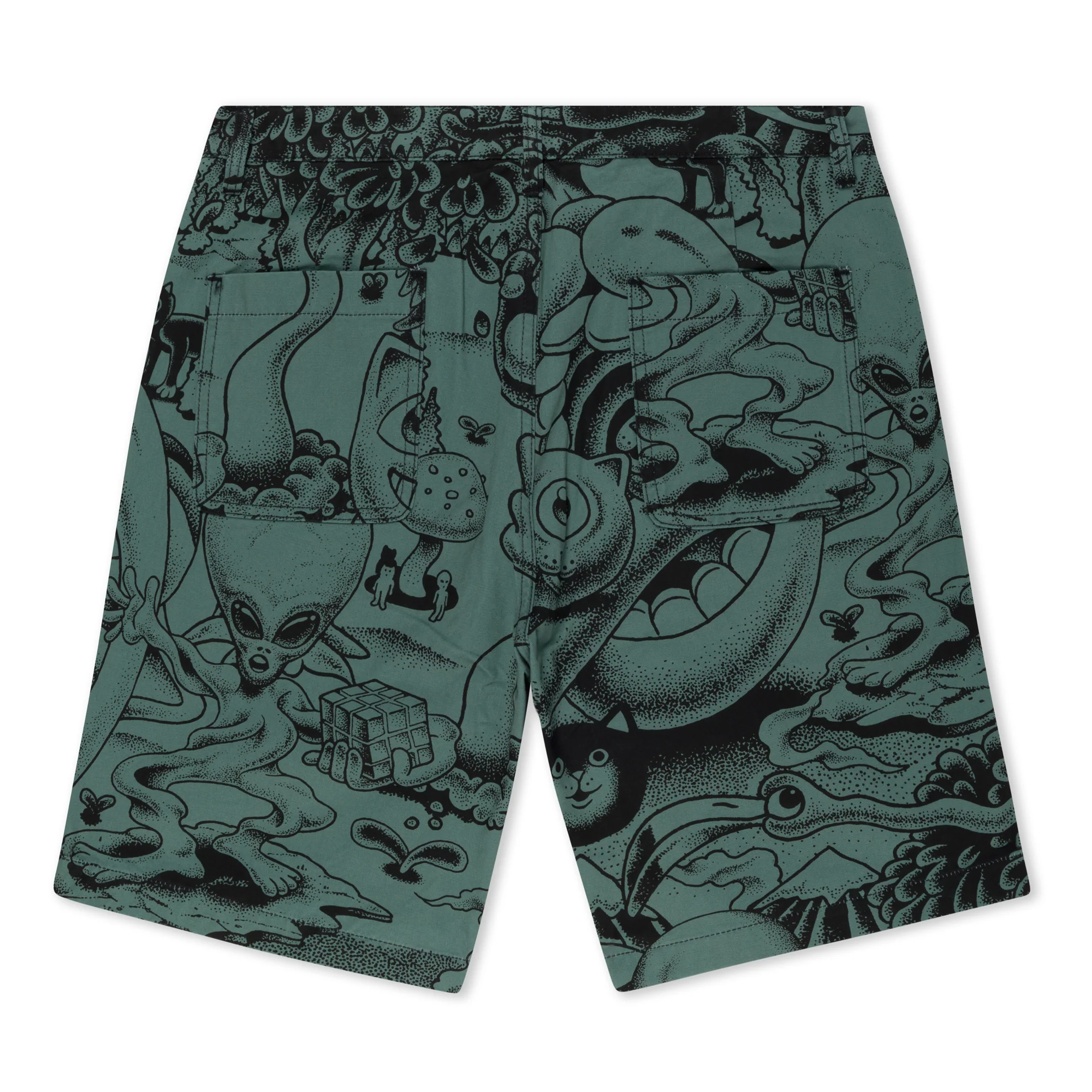 Dark Twisted Fantasy Twill Shorts (Olive/Black) - Image 2