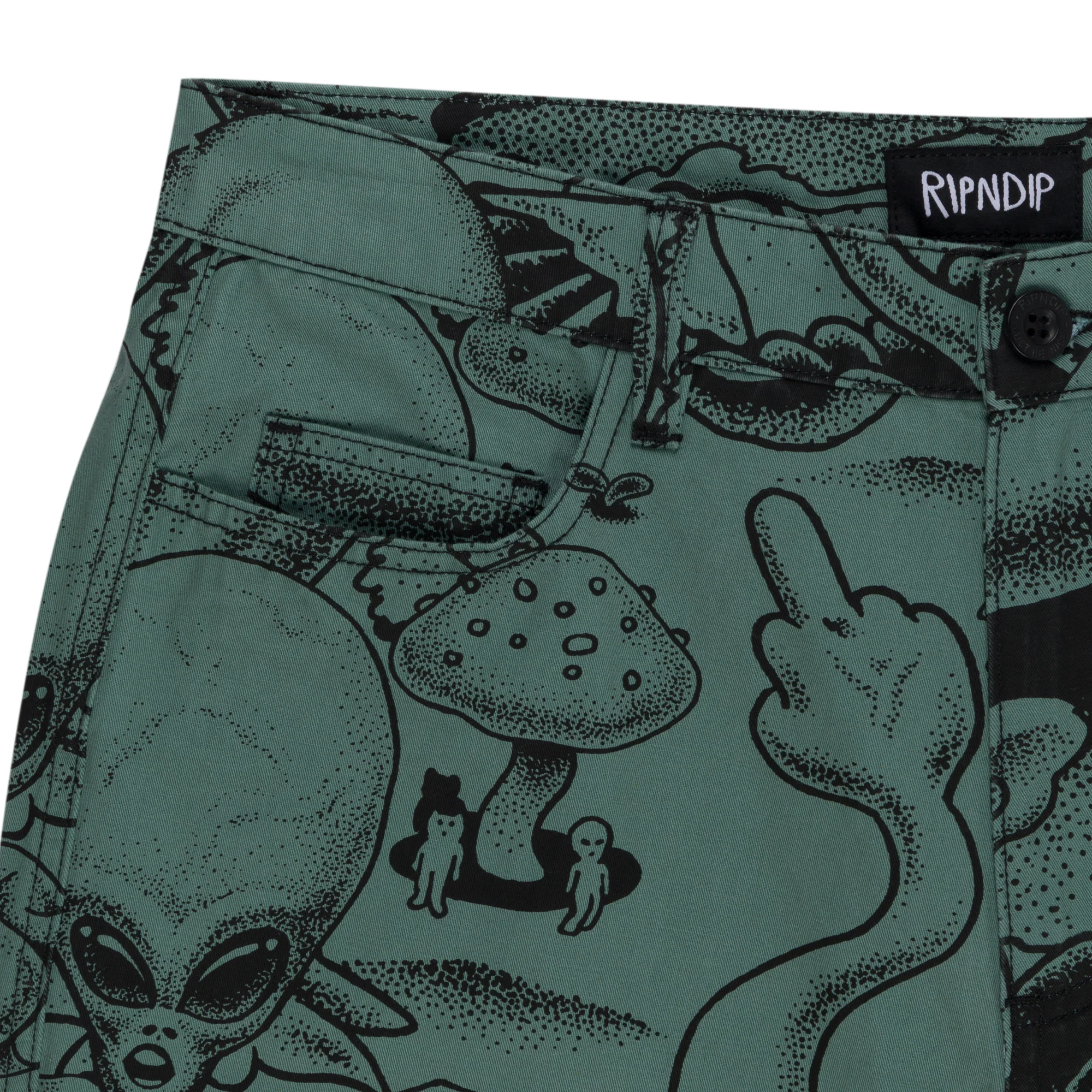 Dark Twisted Fantasy Twill Shorts (Olive/Black) - Image 3