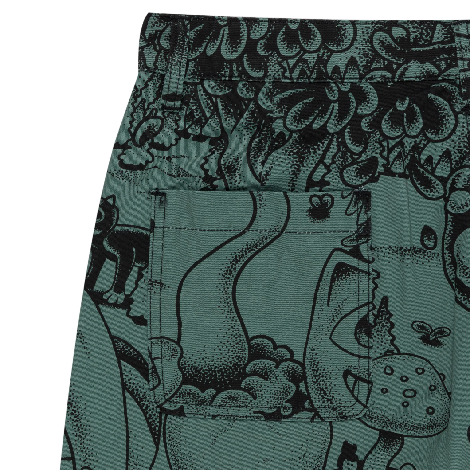 Dark Twisted Fantasy Twill Shorts (Olive/Black) - Image 4