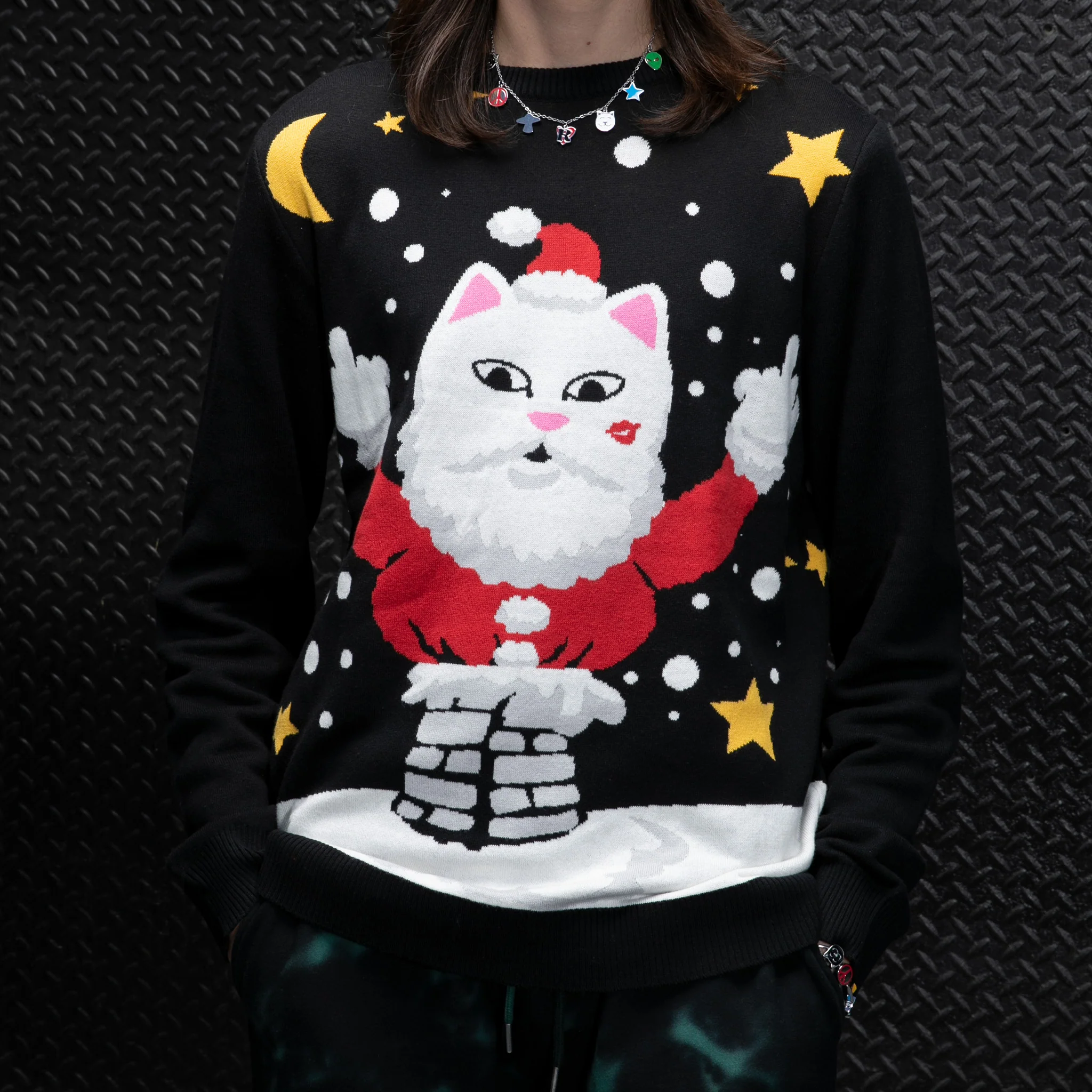 Deck The Halls Knit Sweater (Black) - Image 2