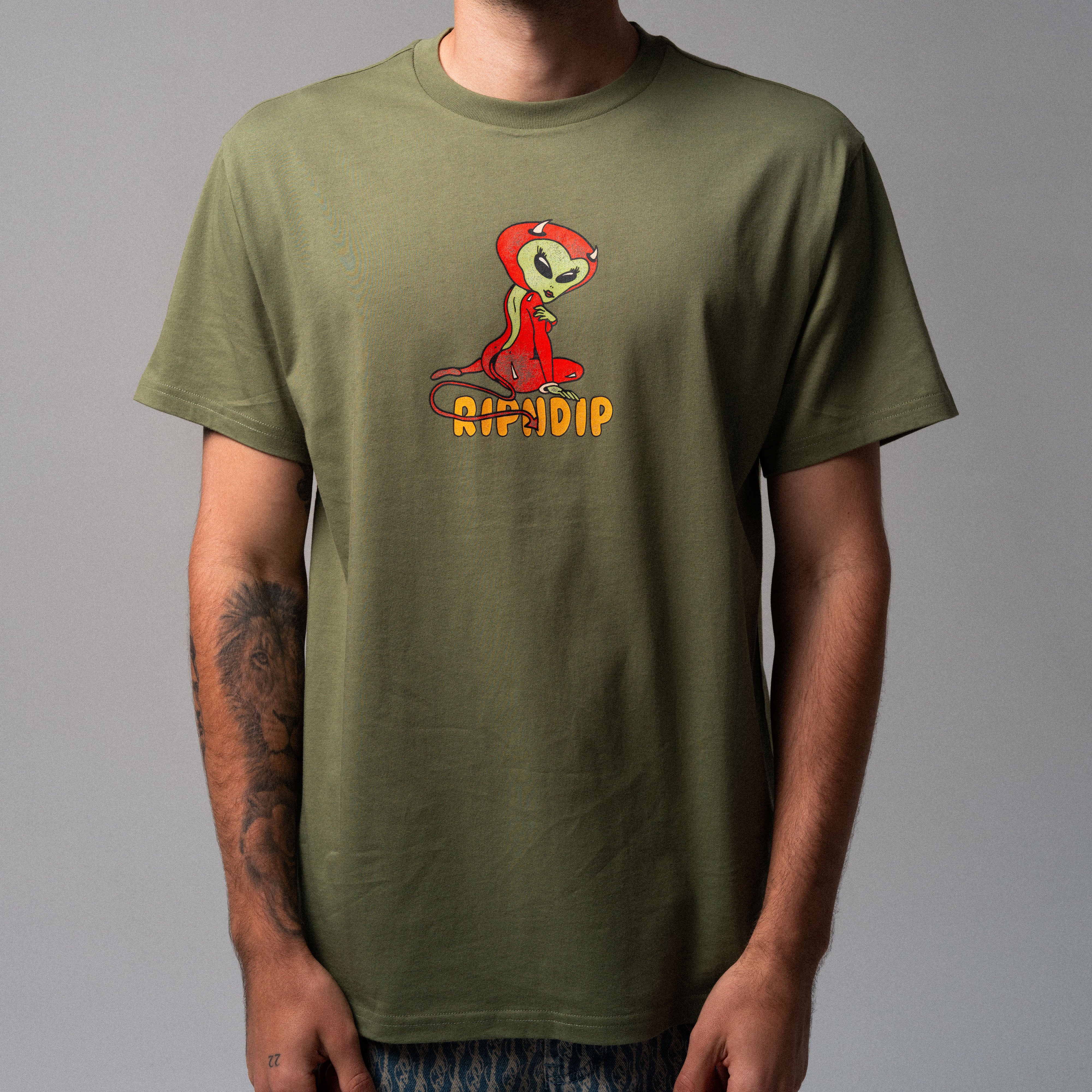 Devil Alien Tee (Dusty Forest) - Image 2