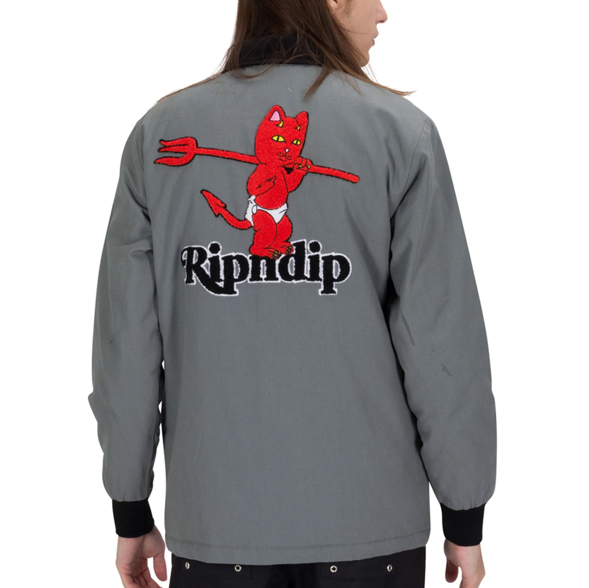 Devil Baby Button Down Jacket (Charcoal) - Image 2