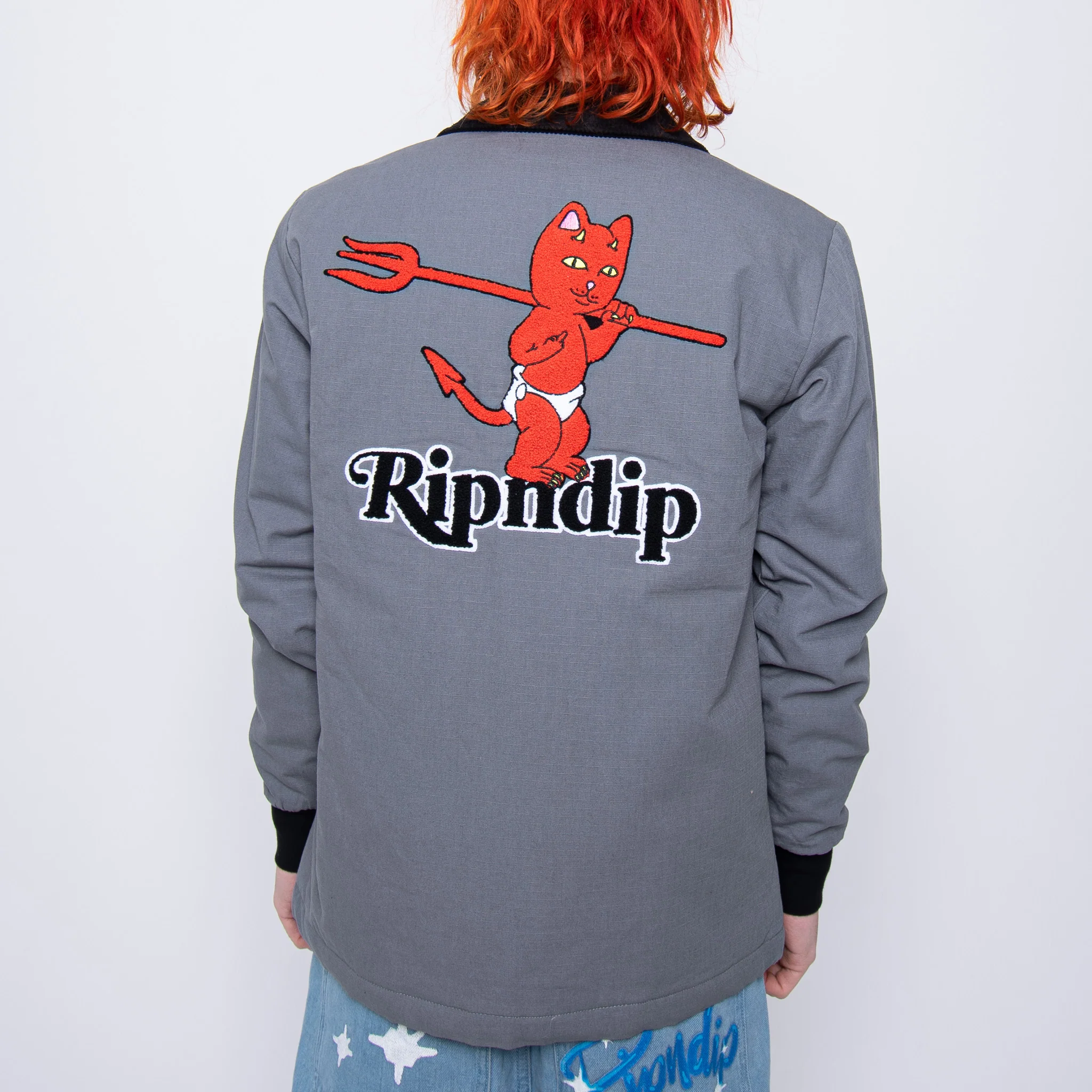 Devil Baby Button Down Jacket (Charcoal) - Image 5