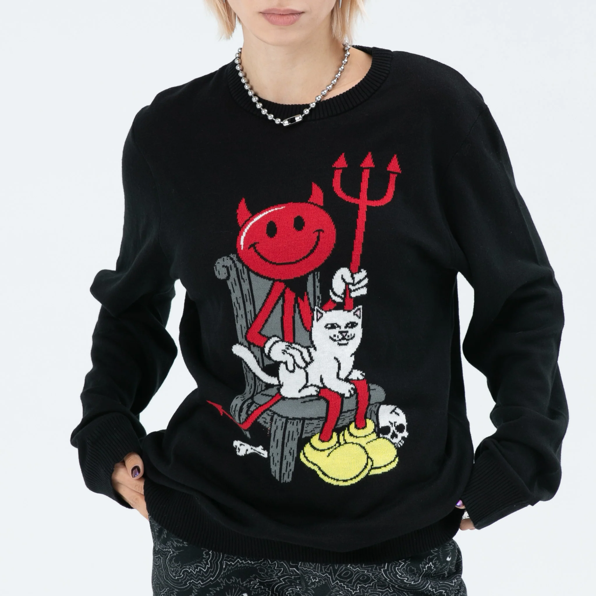 Devilman Nerm Knit Sweater (Black) - Image 2