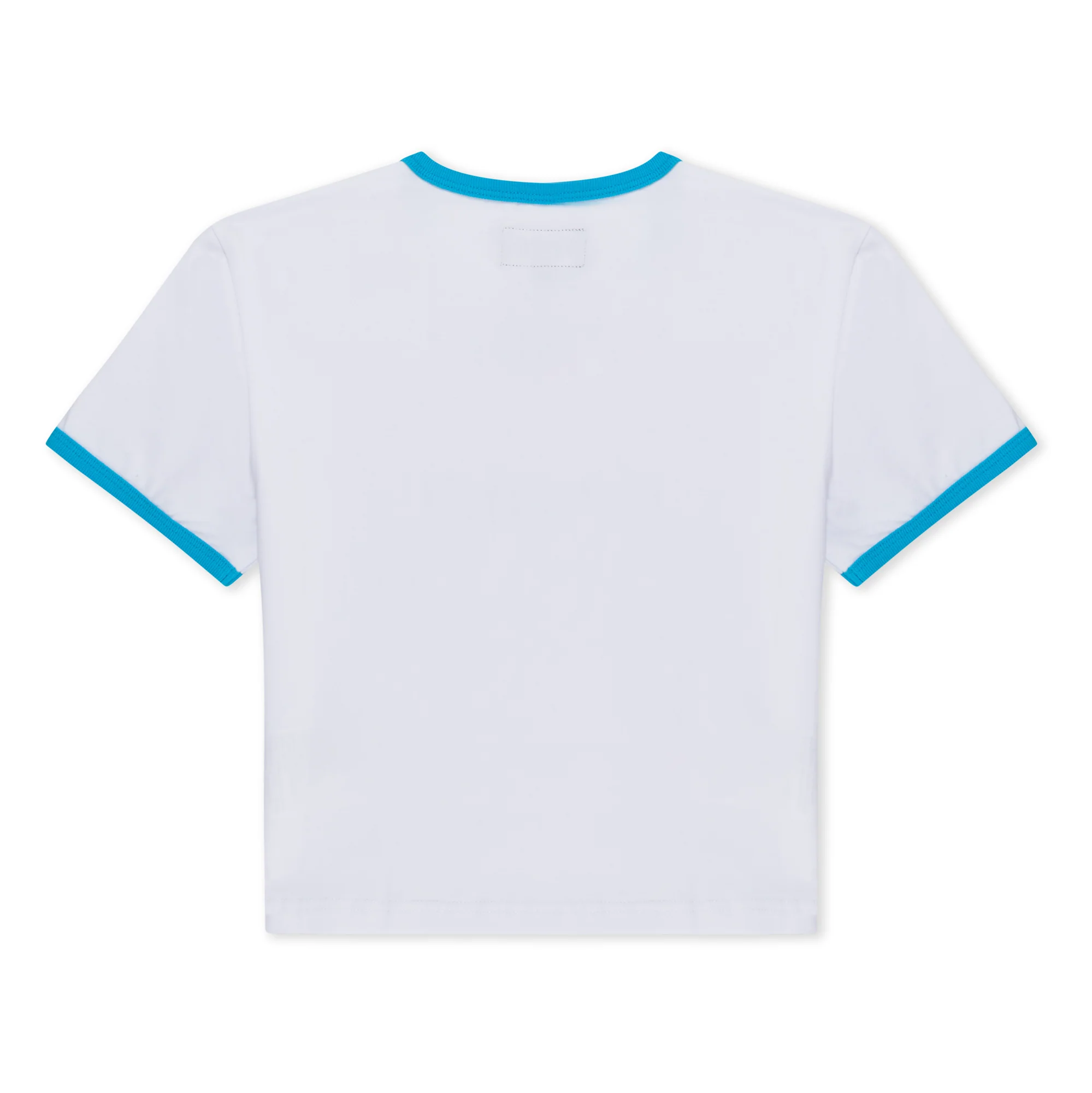 Digital Dream Cropped Ringer Tee (White/Blue) - Image 3
