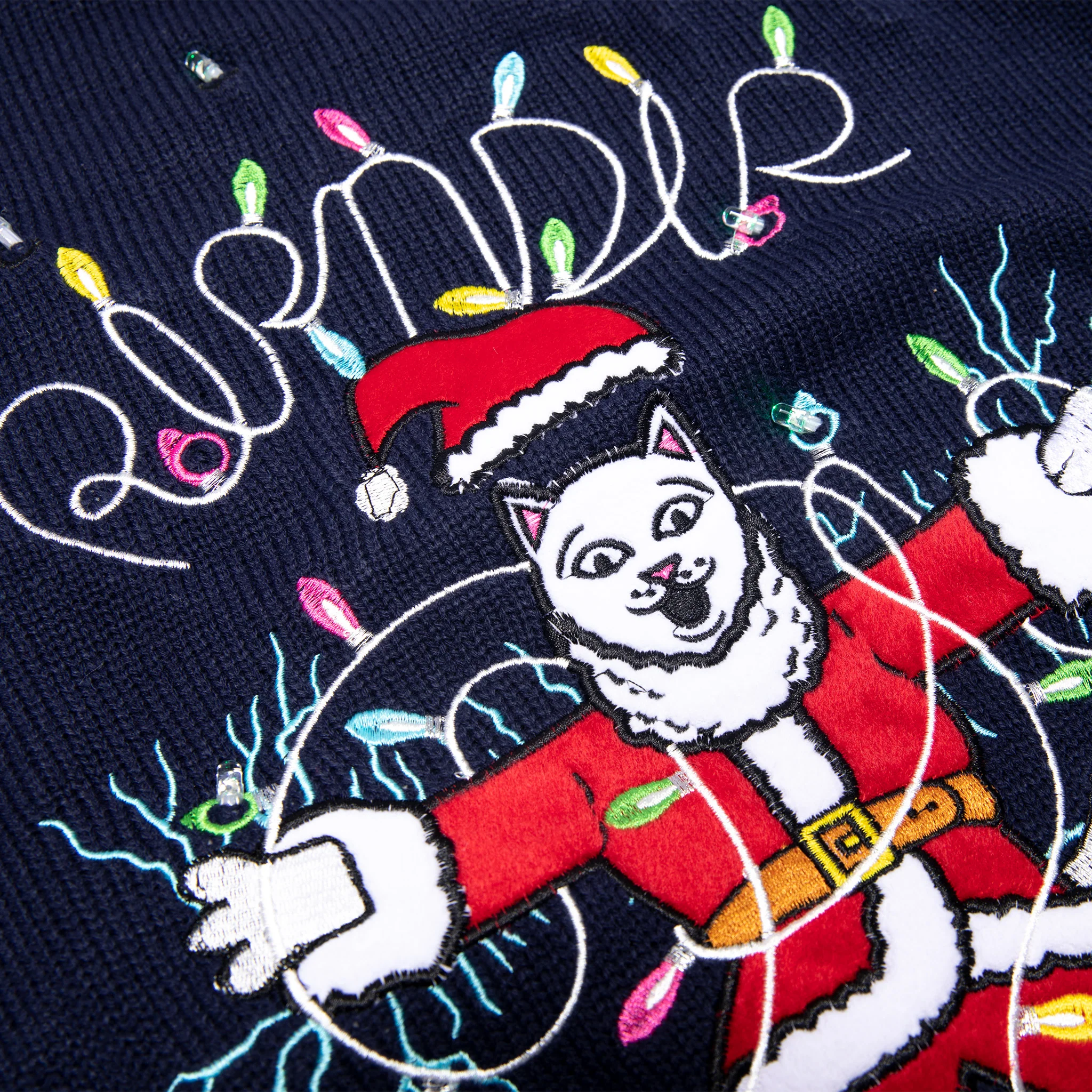 Electrifying Santa Light Up Sweater (Navy) - Image 3