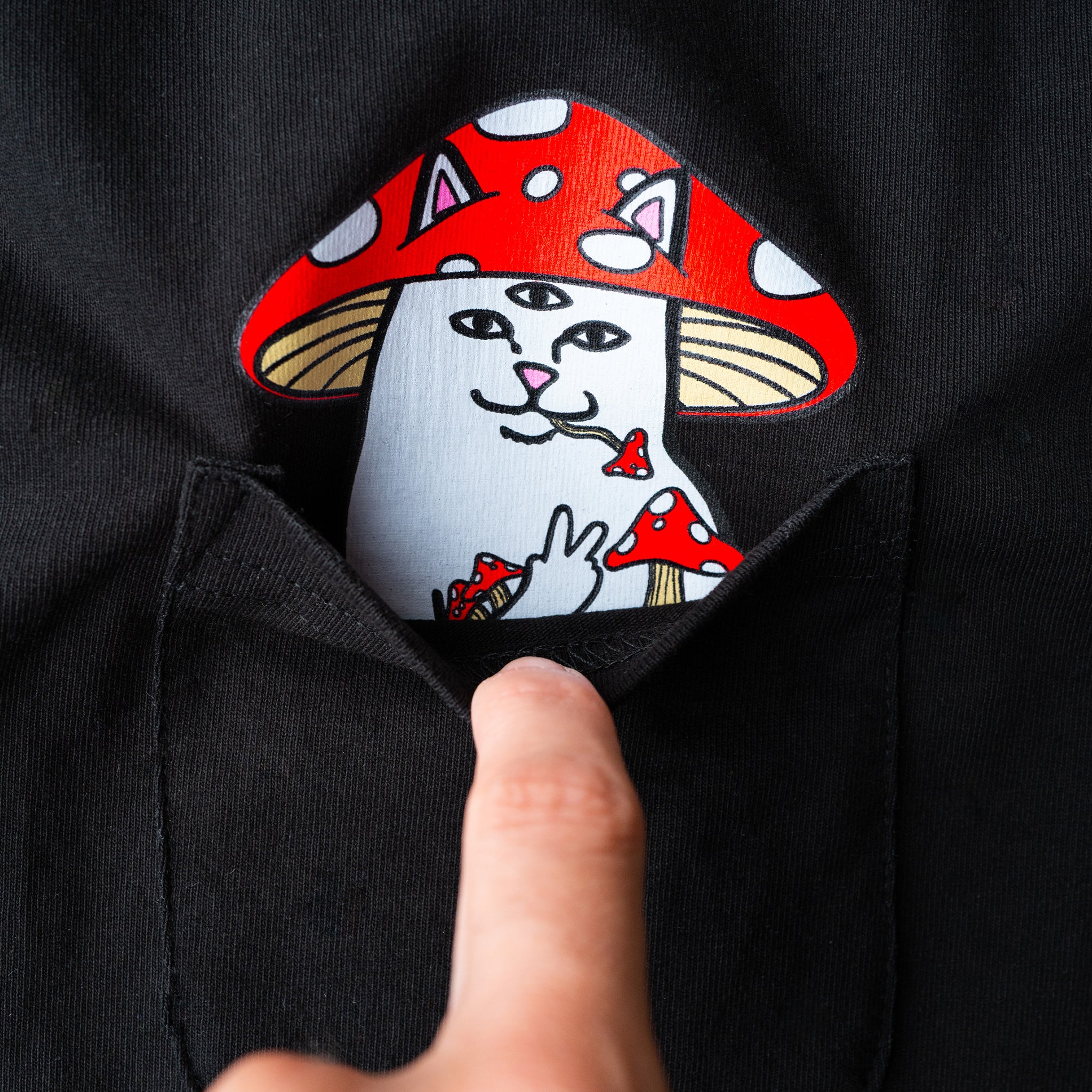 Hemper Enlightened Nermal Pocket Tee (Black) - Image 2