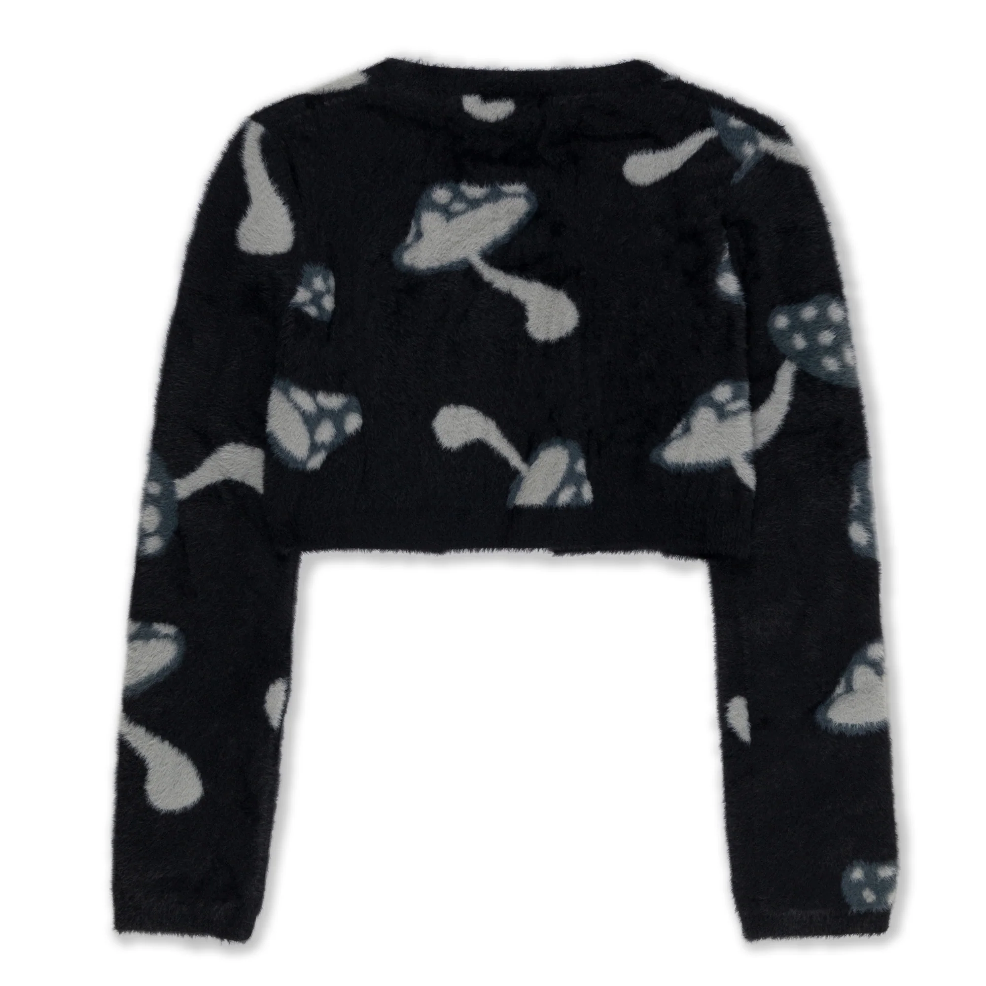 Euphoria Knit Long Sleeve Crop Top (Black) - Image 3