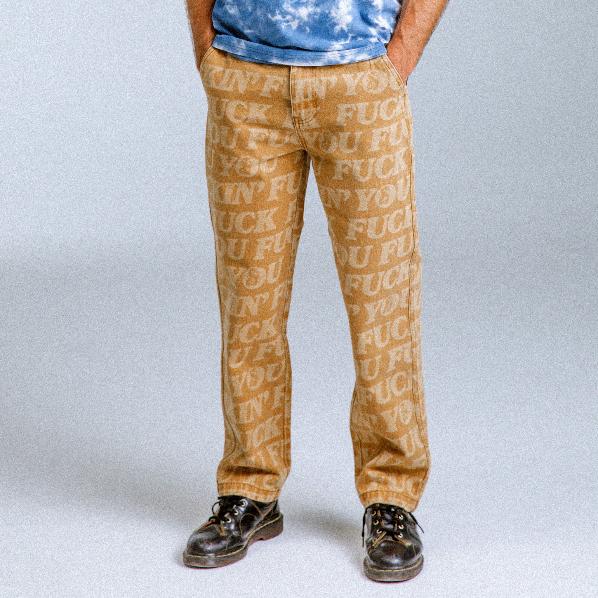 F.U.F.F. Washed Denim Pants (Light Brown Denim) - Image 2