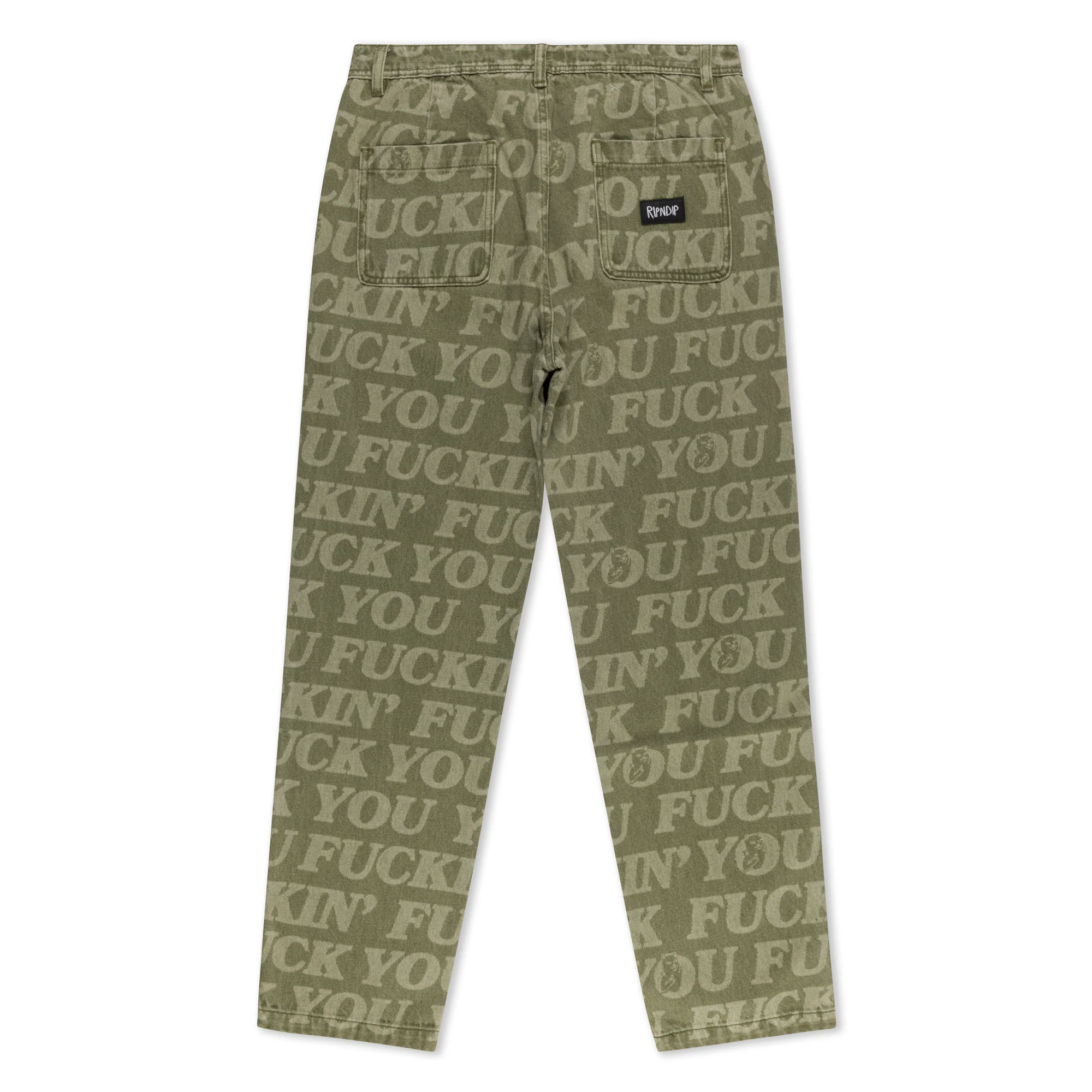 F.U.F.F. Washed Denim Pants (Light Olive Denim) - Image 3