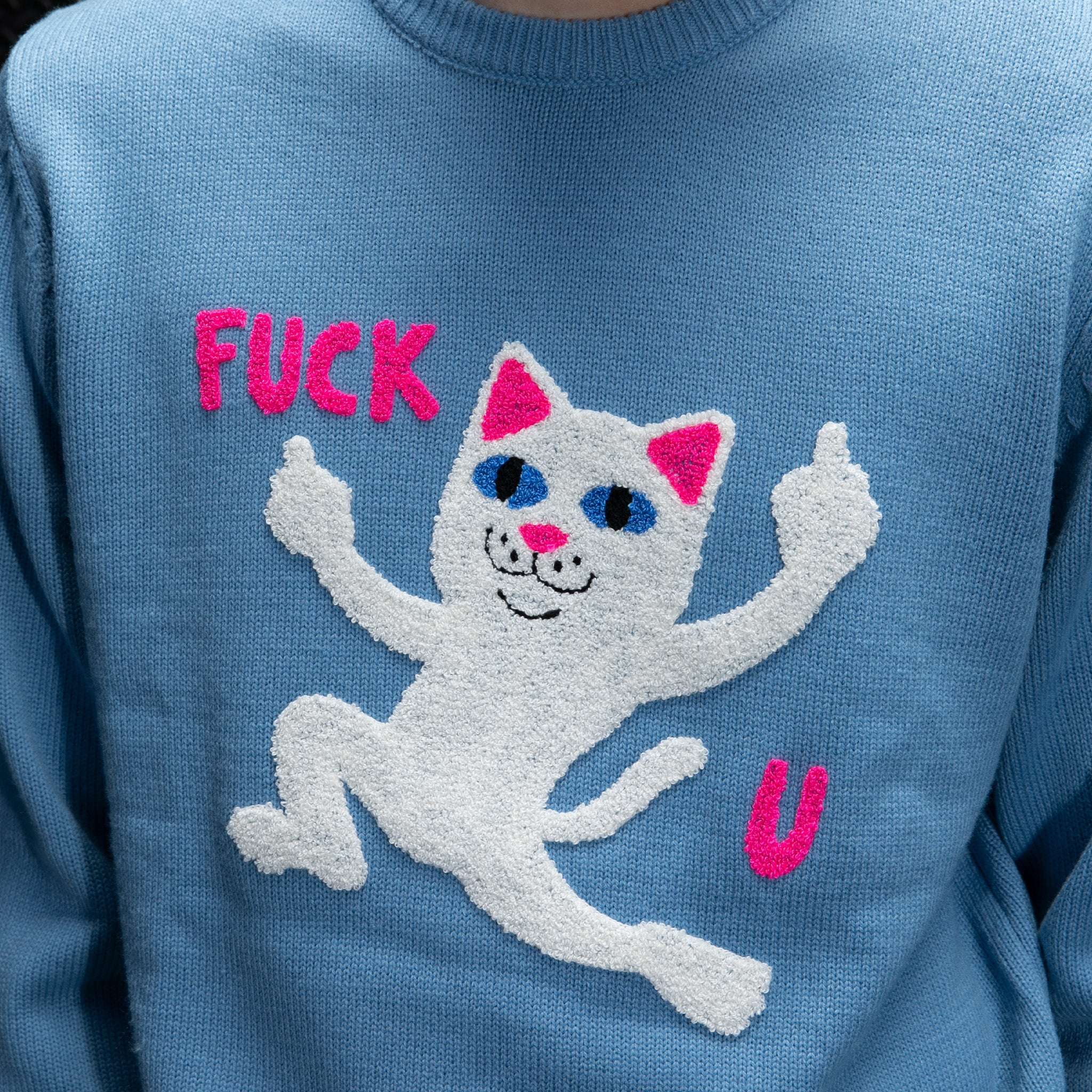 F U Knit Sweater (Periwinkle) - Image 3