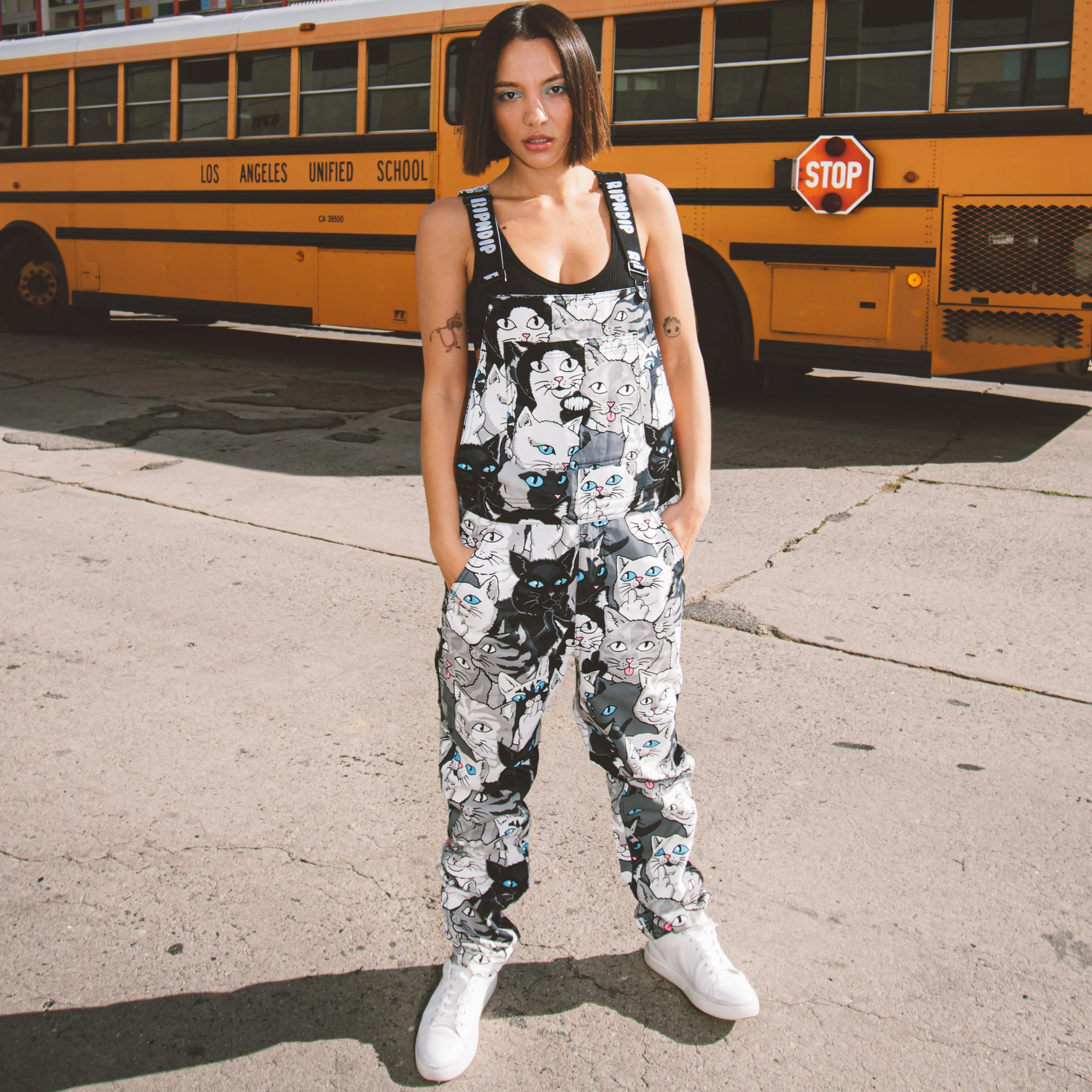 Family Tree Twill Overalls (Black) - Image 3
