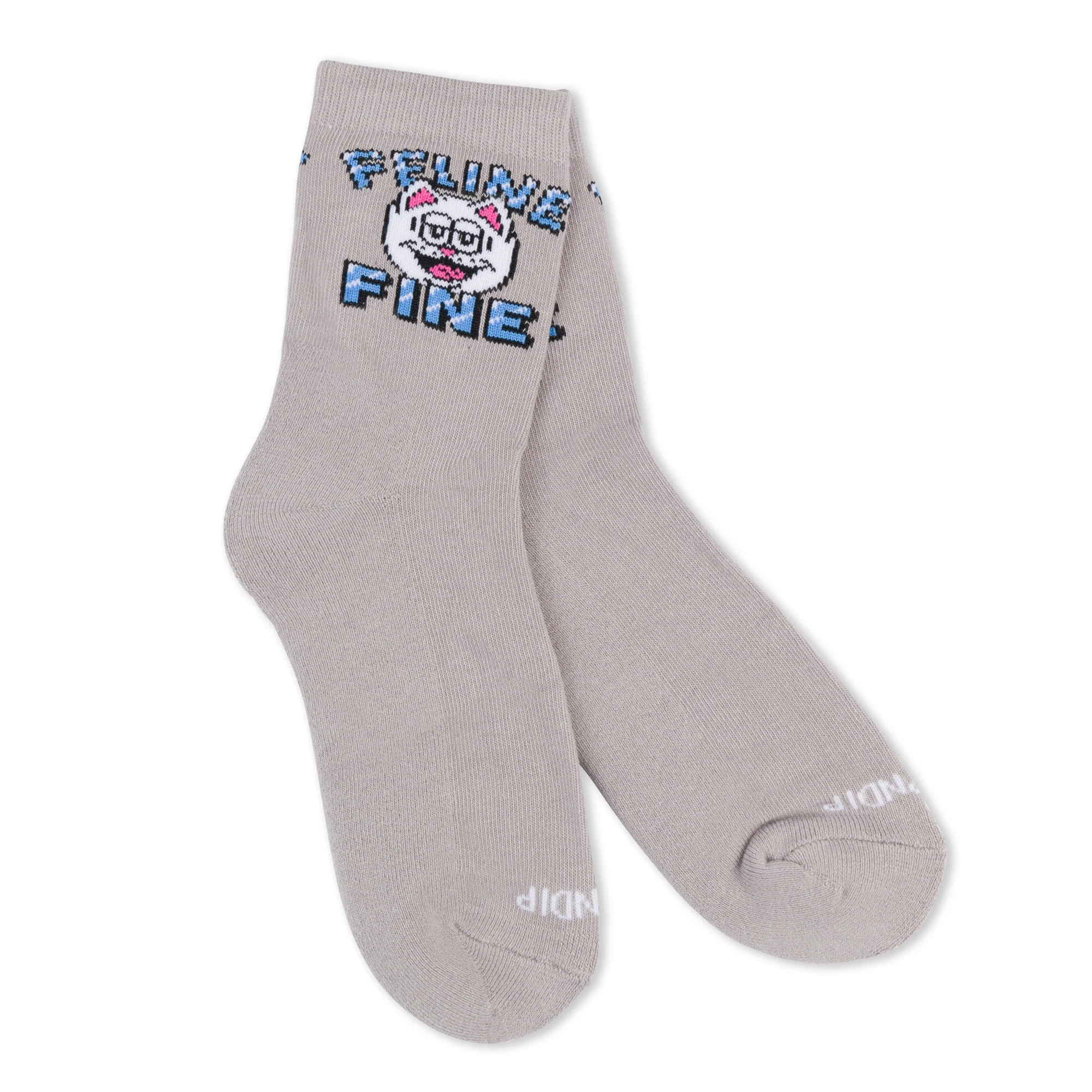 Feline Fine Mid Socks (Charcoal) - Image 2
