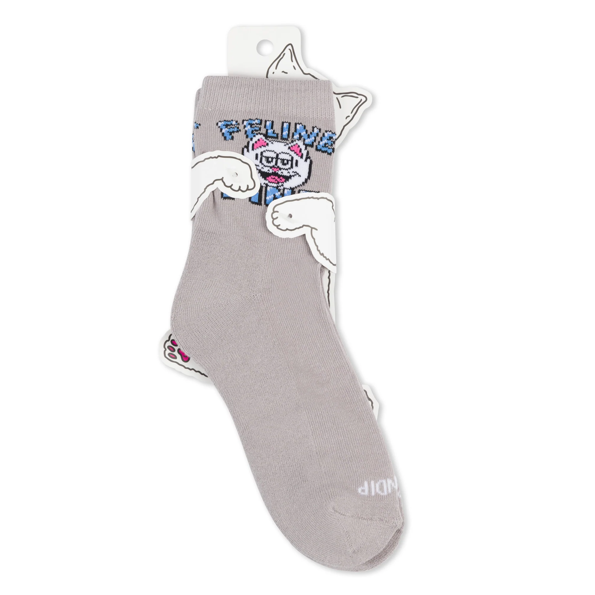 Feline Fine Mid Socks (Charcoal) - Image 3