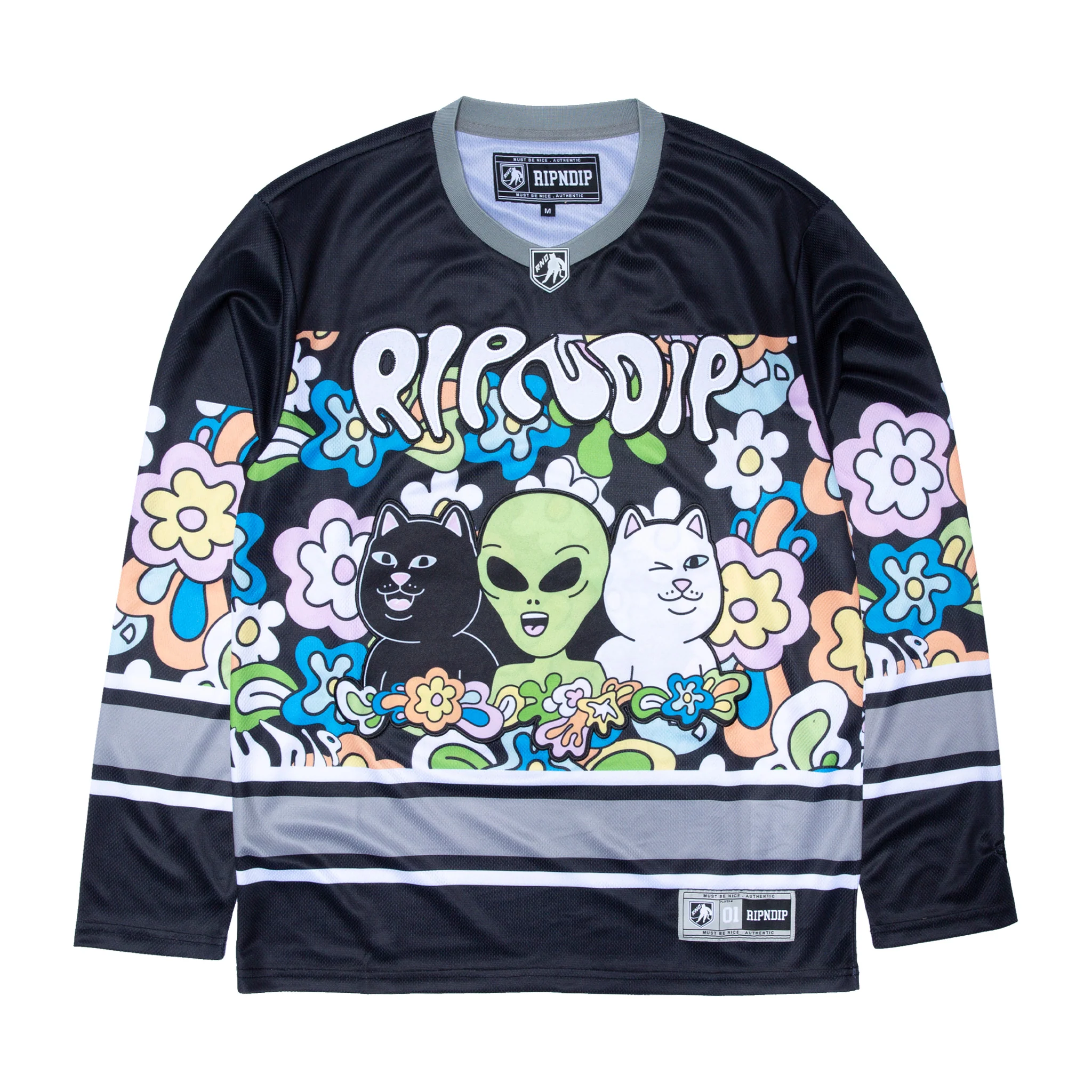 Flower Child Hockey Jersey (Black)