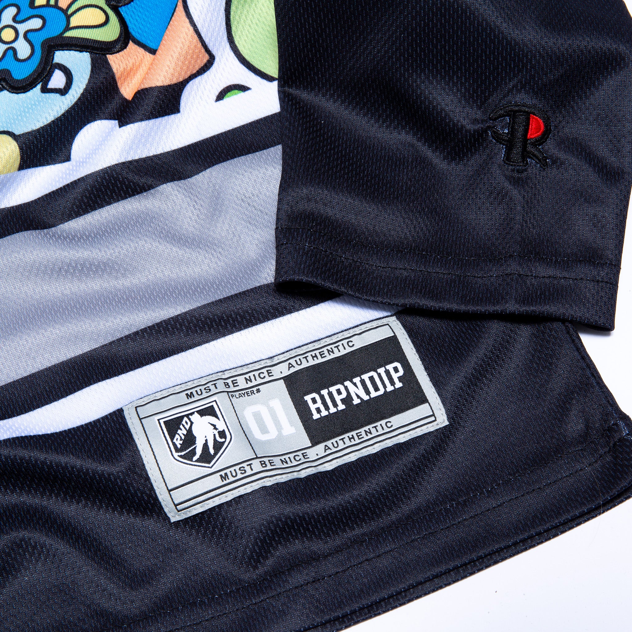Flower Child Hockey Jersey (Black) - Image 4
