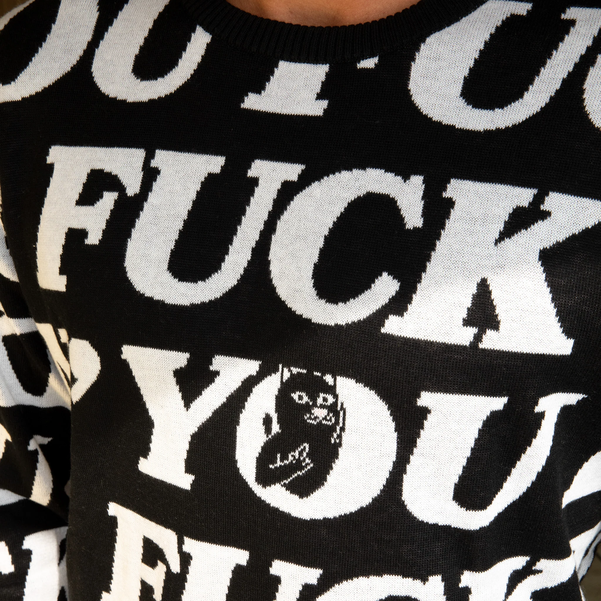 Fuck You Knit Sweater (Black) - Image 3