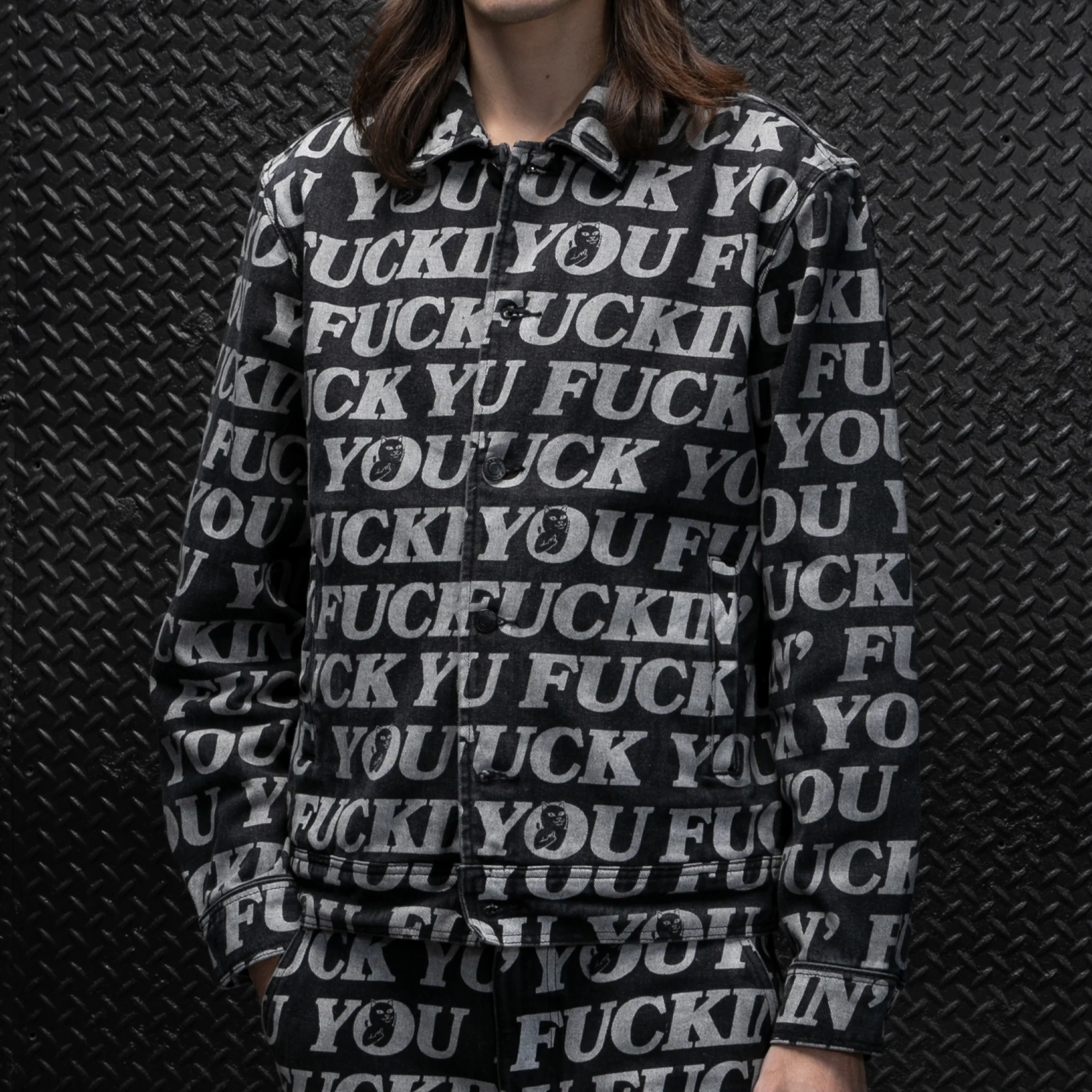 Fuckin Fuck Denim Jacket (Black) - Image 2