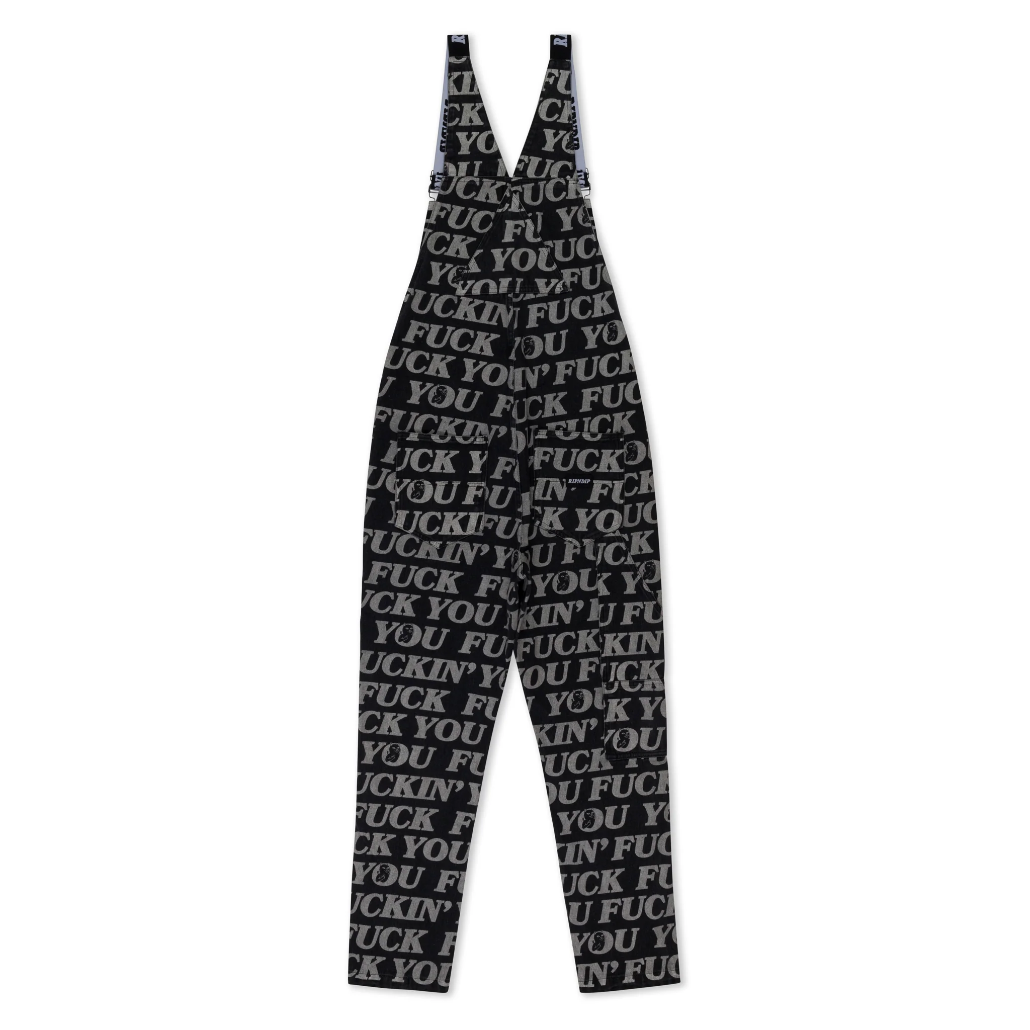 Fuckin Fuck Denim Overalls (Black) - Image 3