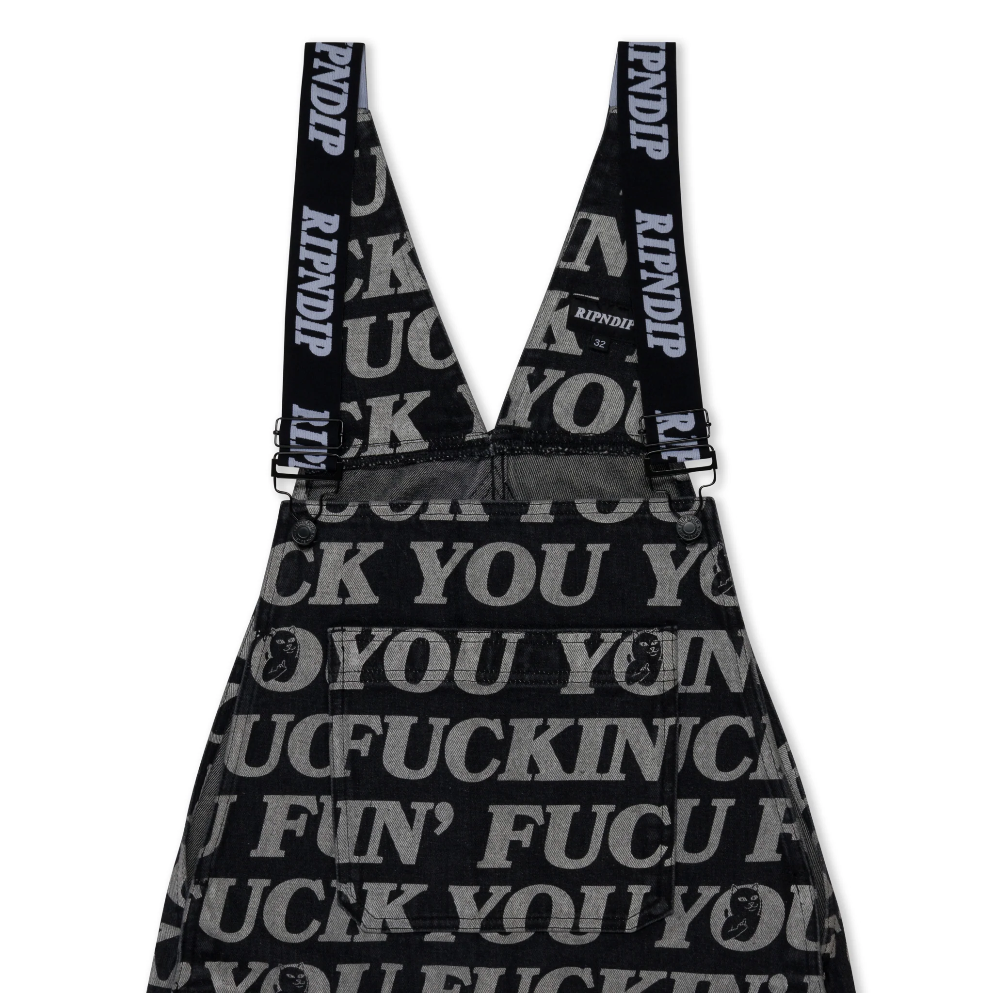 Fuckin Fuck Denim Overalls (Black) - Image 4