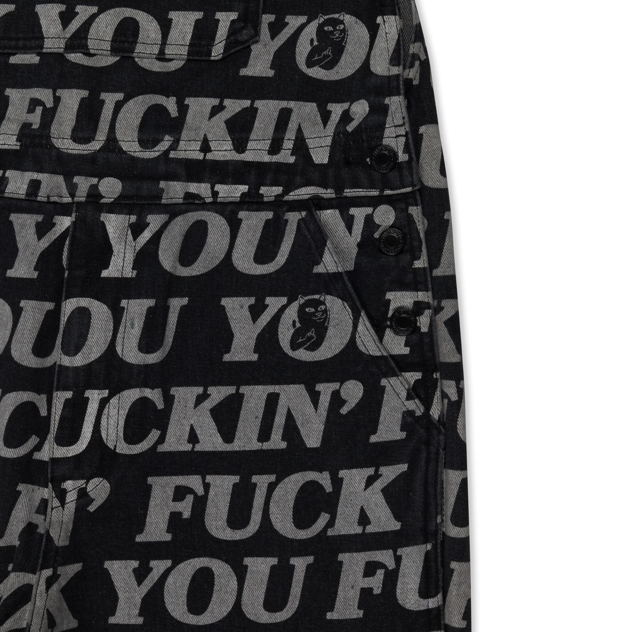 Fuckin Fuck Denim Overalls (Black) - Image 6