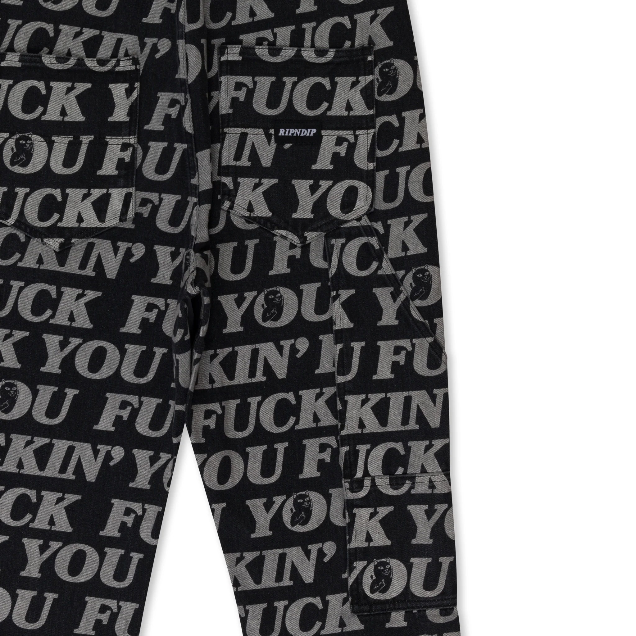 Fuckin Fuck Denim Overalls (Black) - Image 8