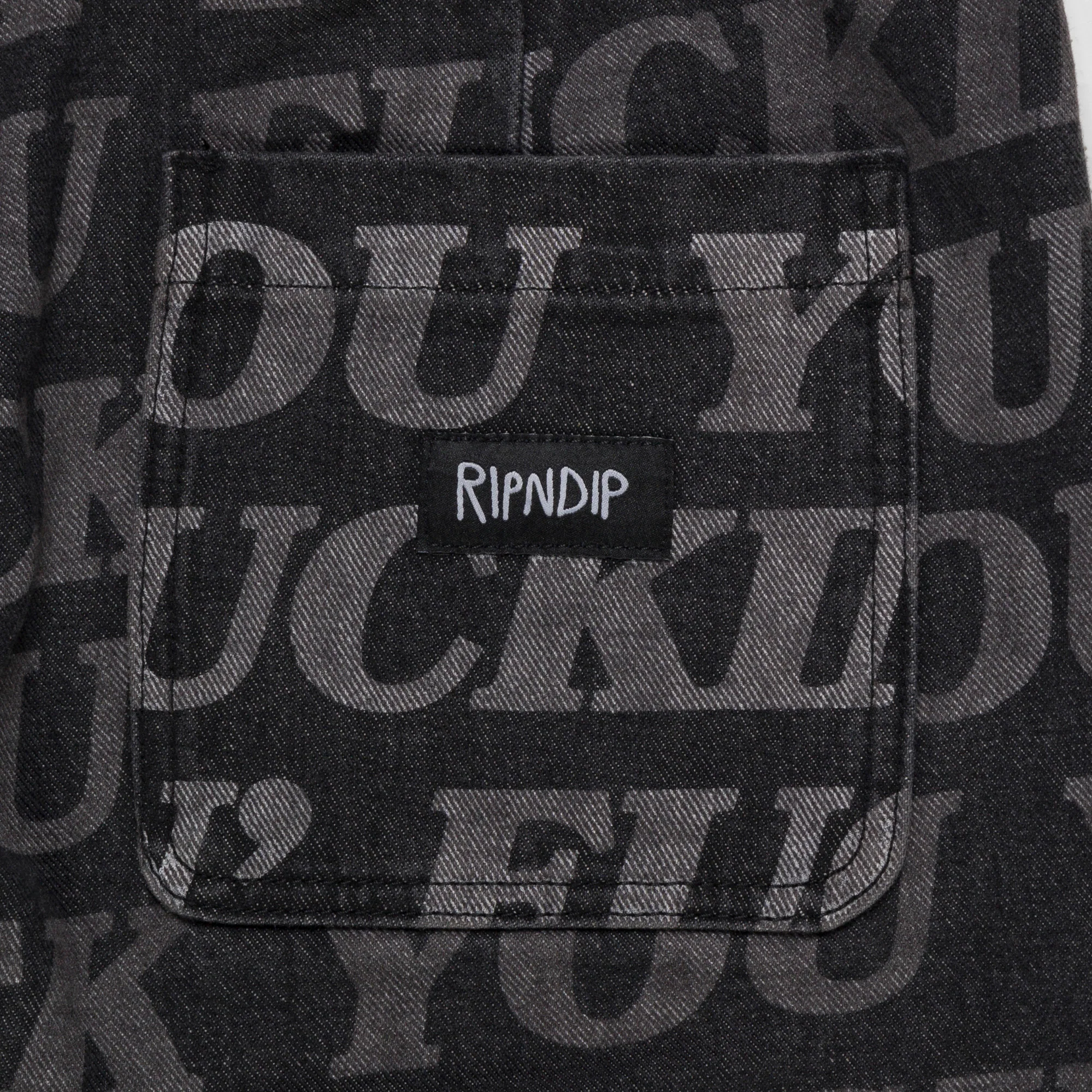 F.U.F.F. Washed Denim Pants (Black) - Image 4