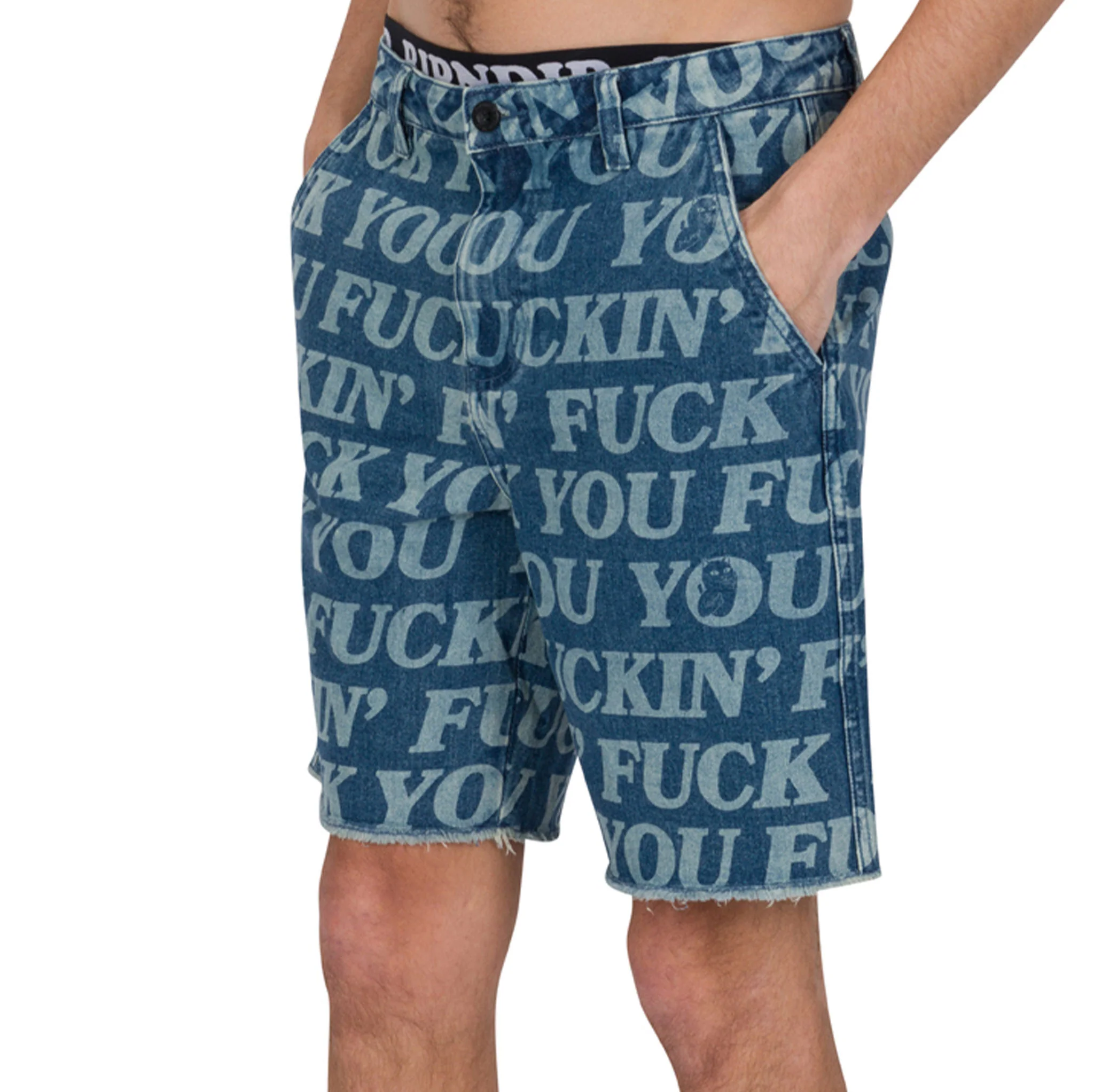 Fuckin Fuck Denim Shorts (Medium Wash) - Image 2