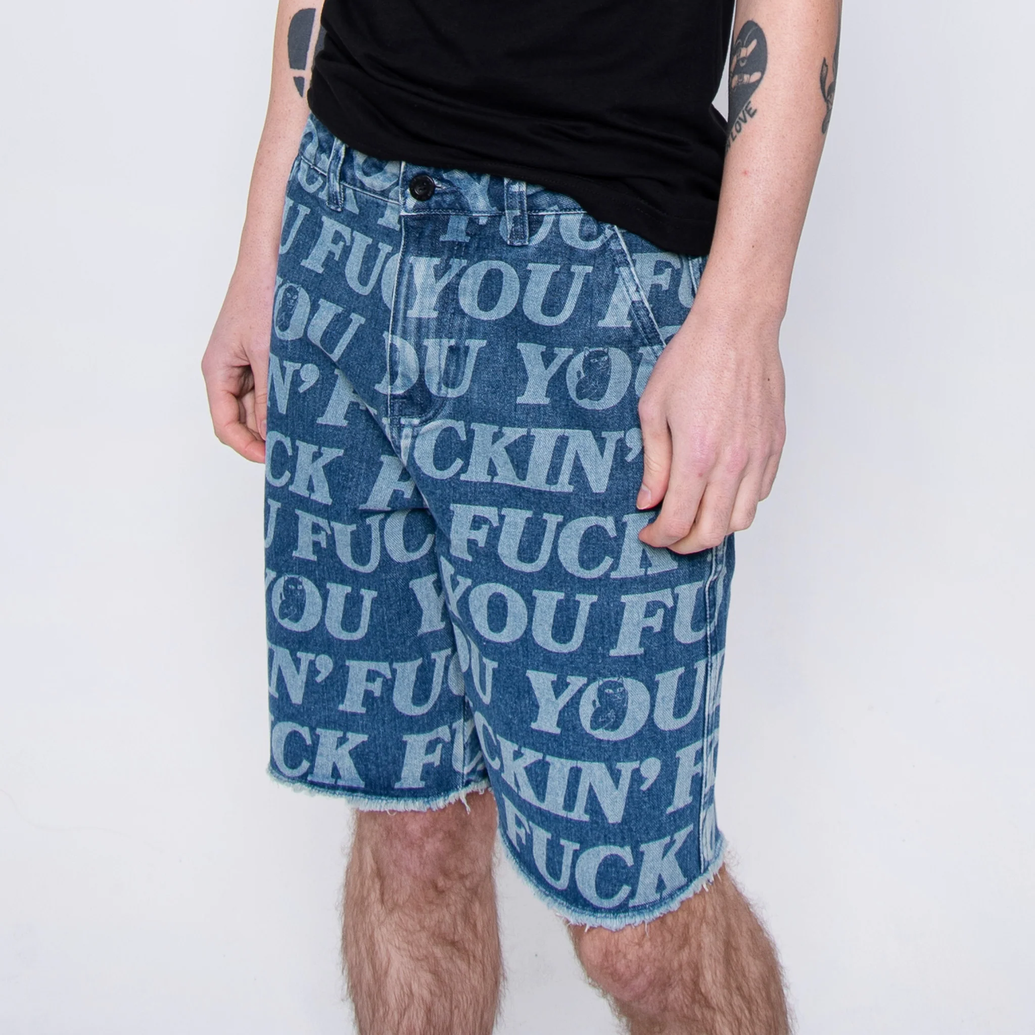 Fuckin Fuck Denim Shorts (Medium Wash) - Image 4