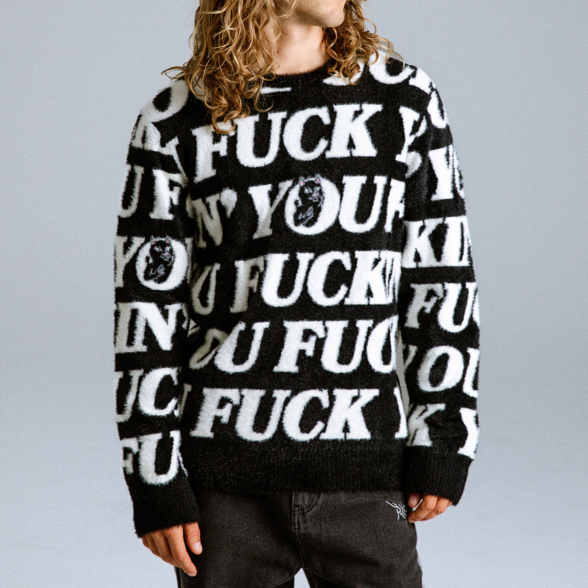 Fuckin Fuck Mohair Sweater (Black) - Image 2