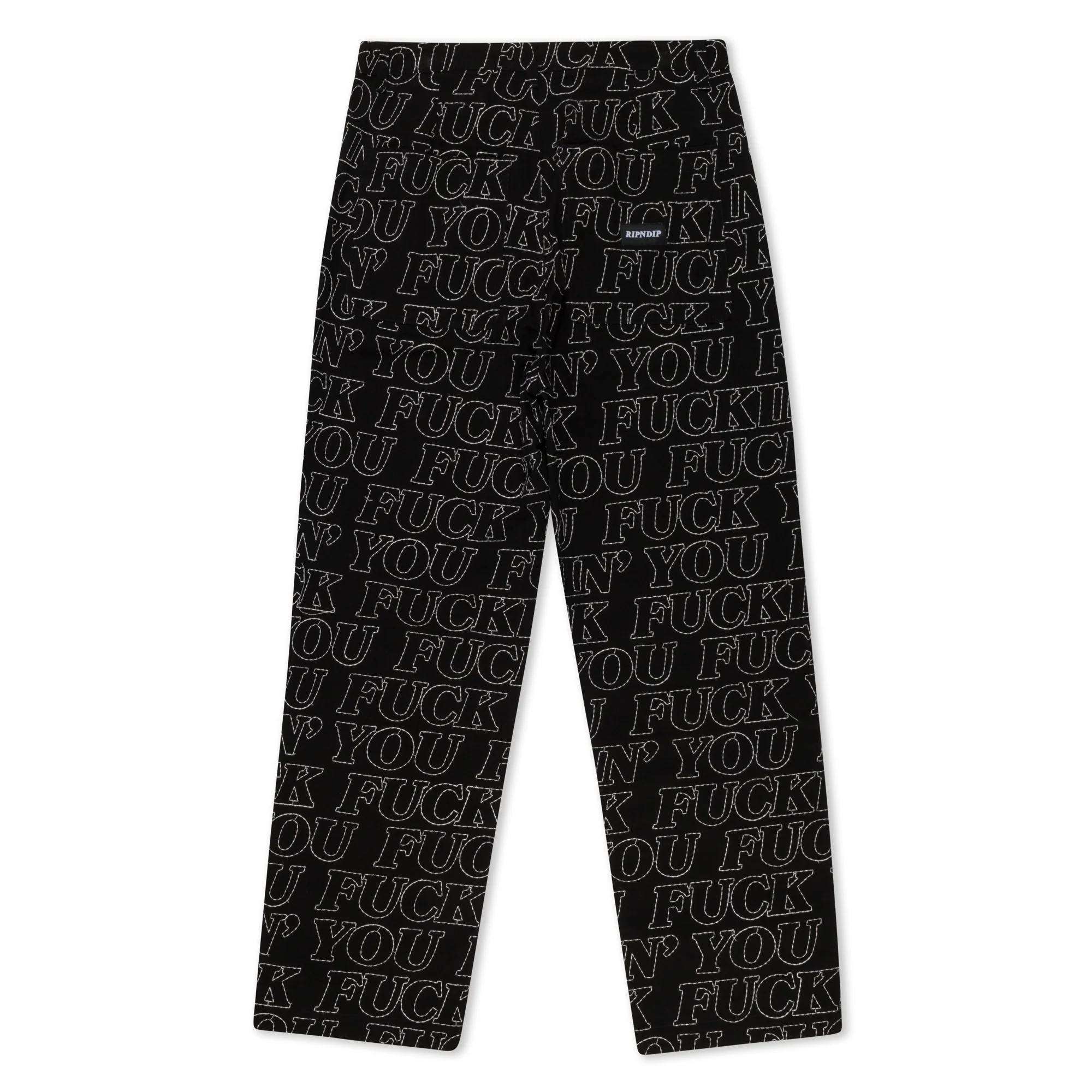 Fuckin Fuck Quilted Wide Leg Pants (Black) - Image 4