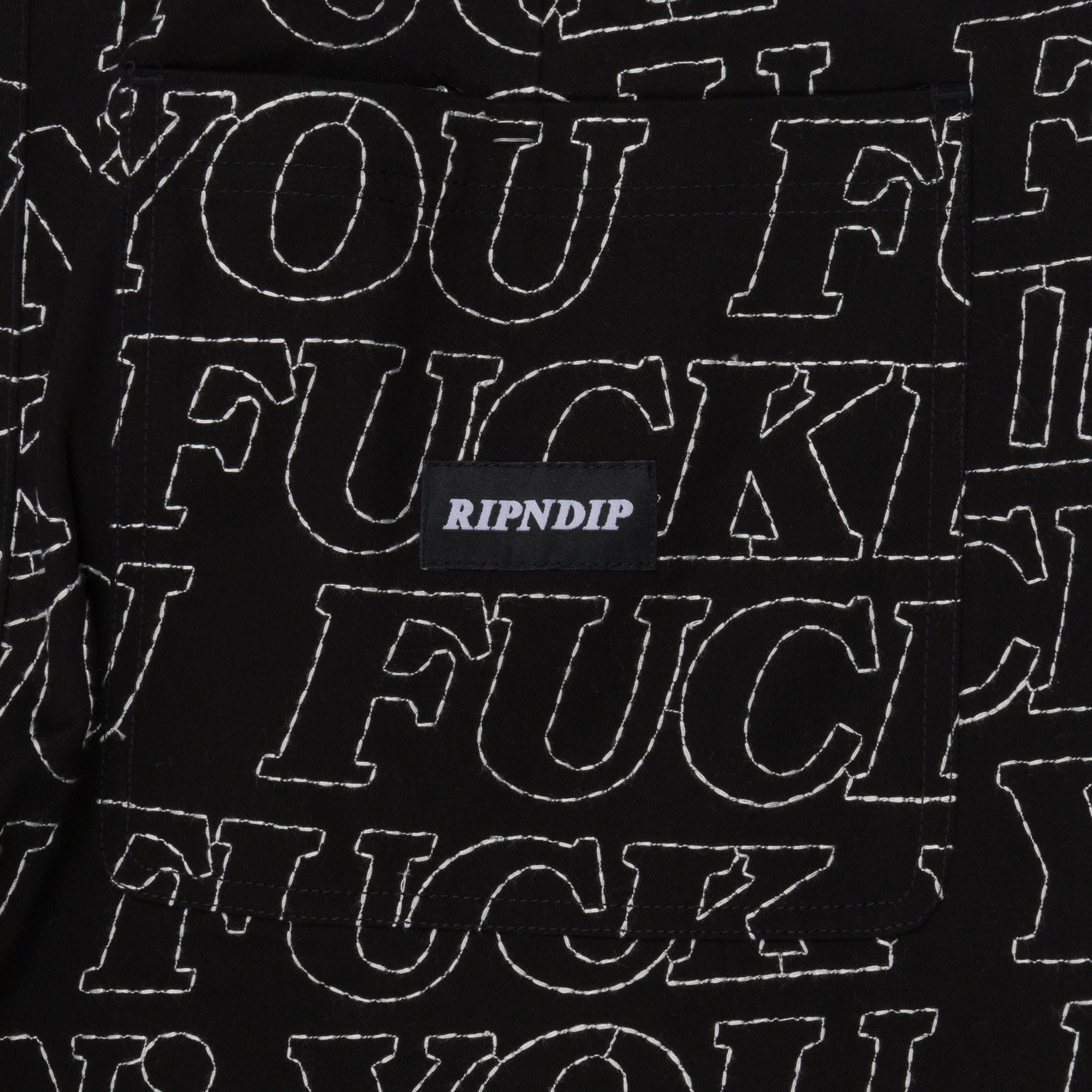 Fuckin Fuck Quilted Wide Leg Pants (Black) - Image 5