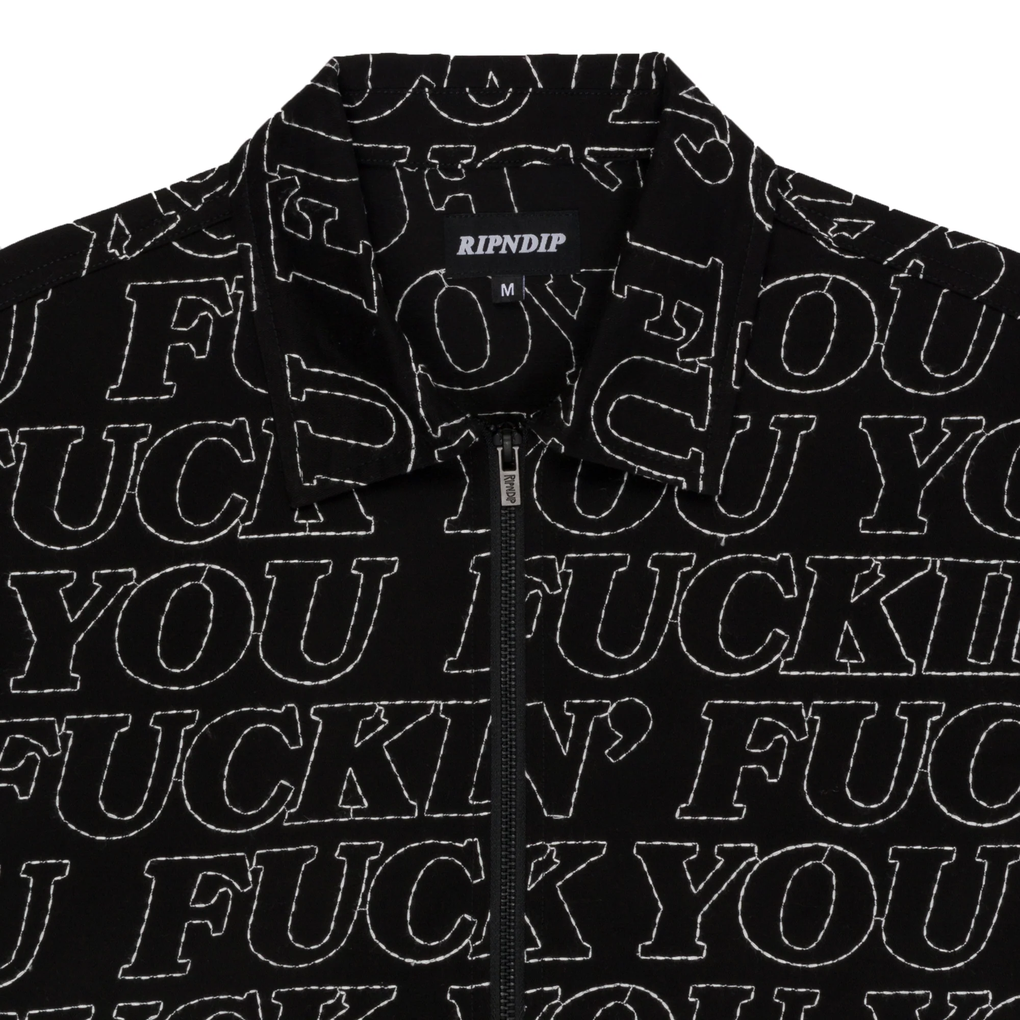 Fuckin Fuck Quilted Work Jacket (Black) - Image 4