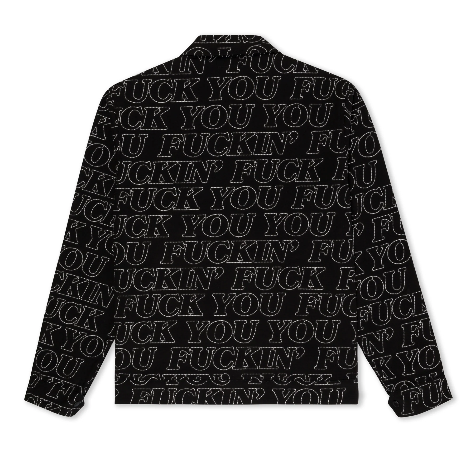Fuckin Fuck Quilted Work Jacket (Black) - Image 5