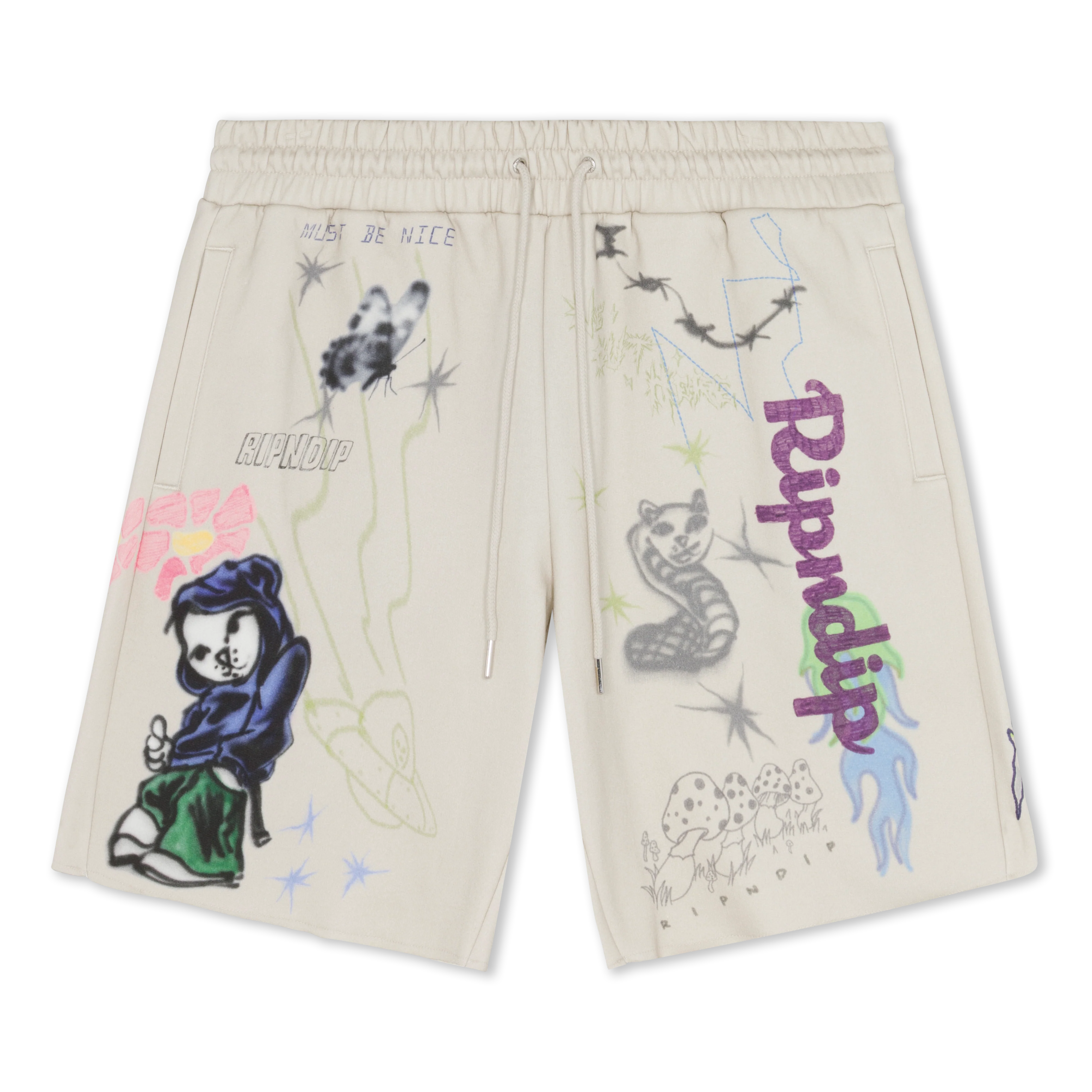 Goosebumps Raw Edge Sweat Shorts (Bone)