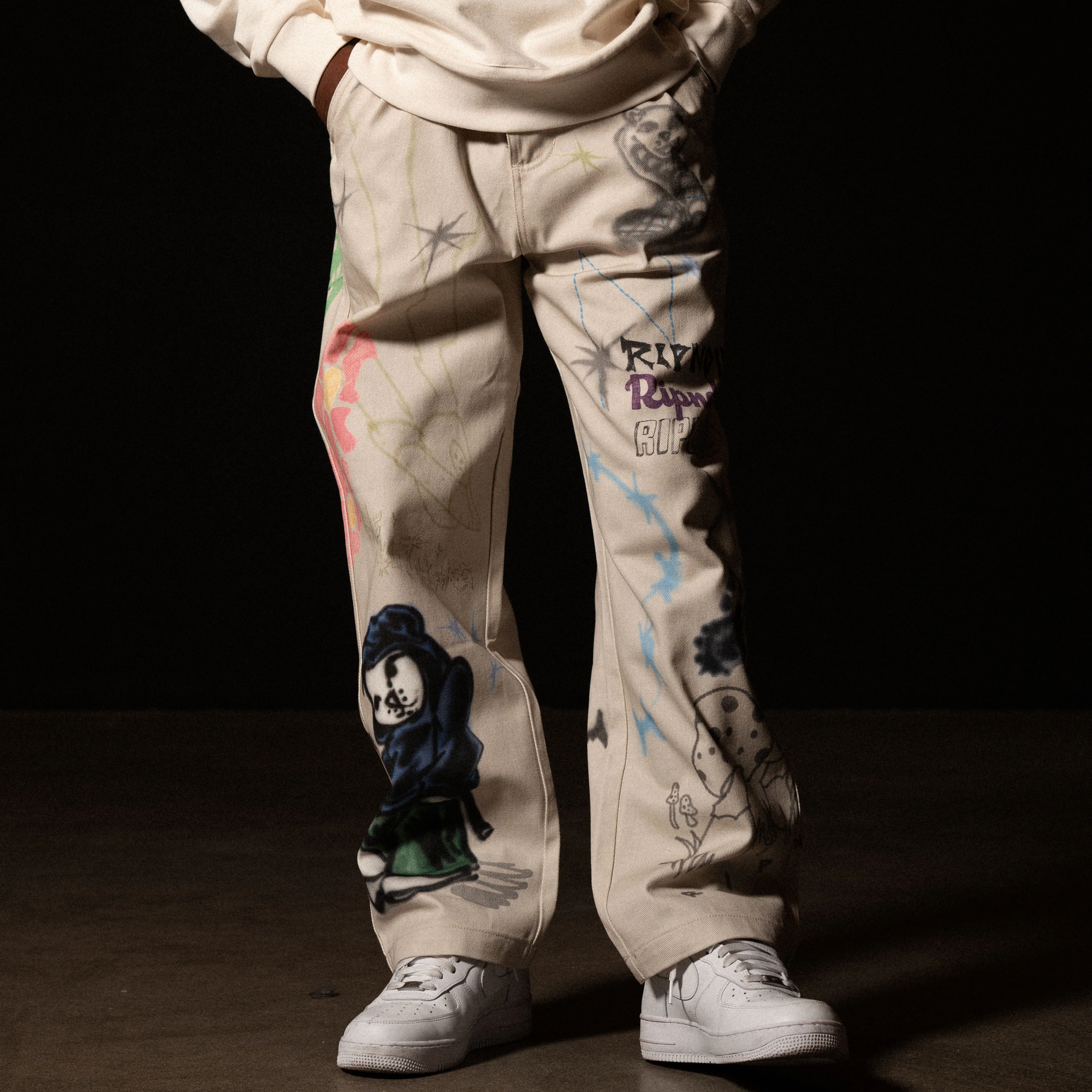 Goosebumps Wide Fit Pants (Bone) - Image 4