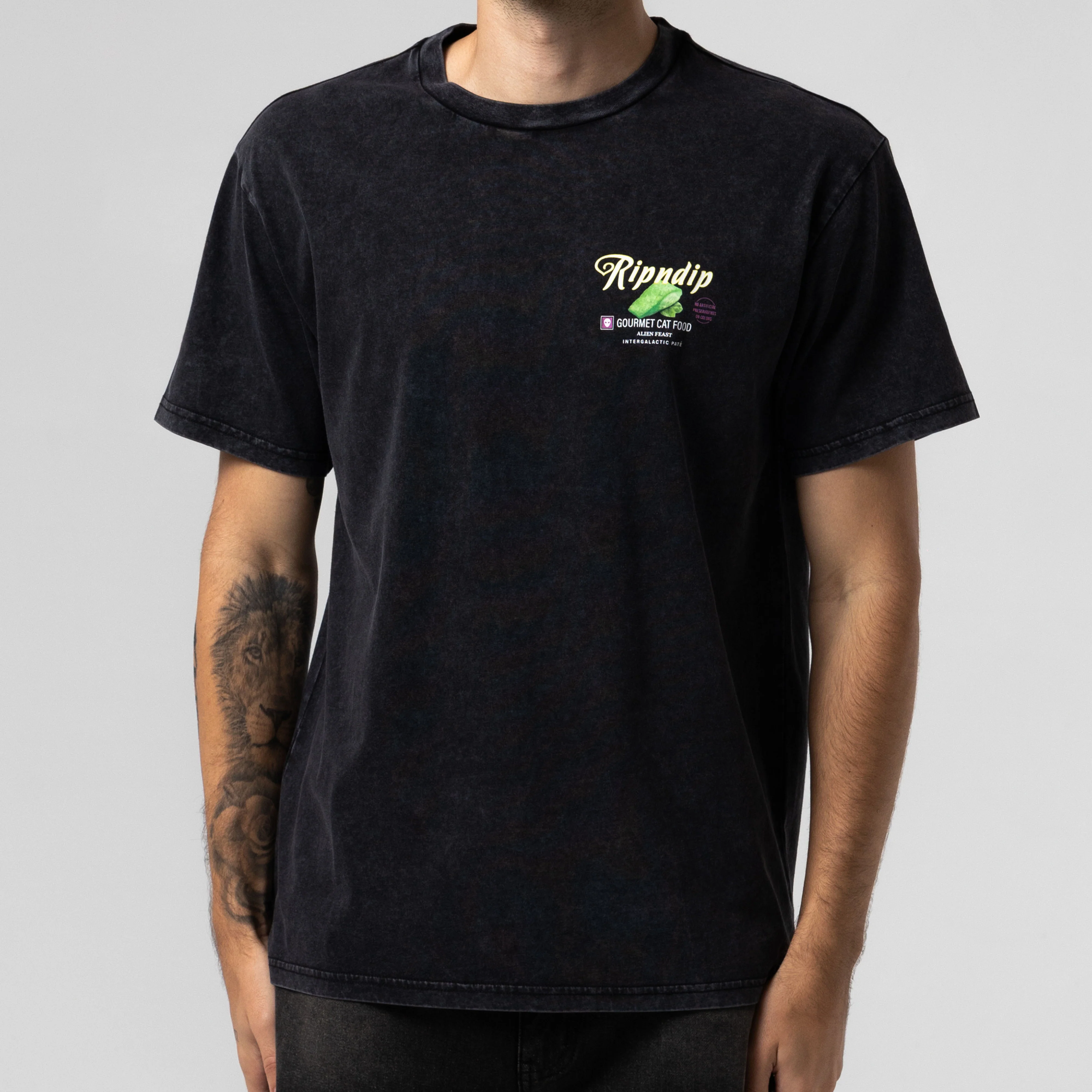 Gourmet Cat Food Tee (Black Vintage Wash) - Image 2