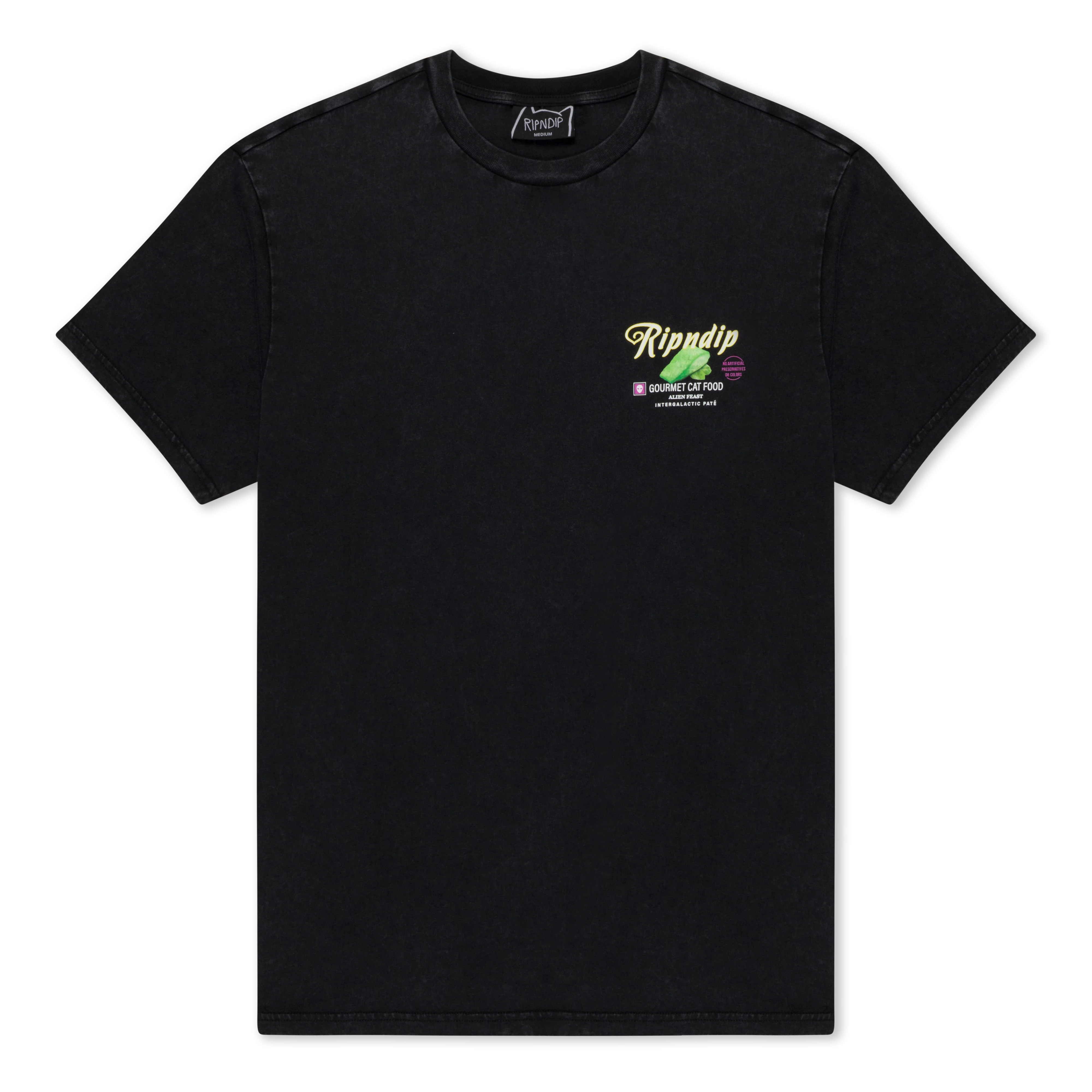 Gourmet Cat Food Tee (Black Vintage Wash) - Image 4