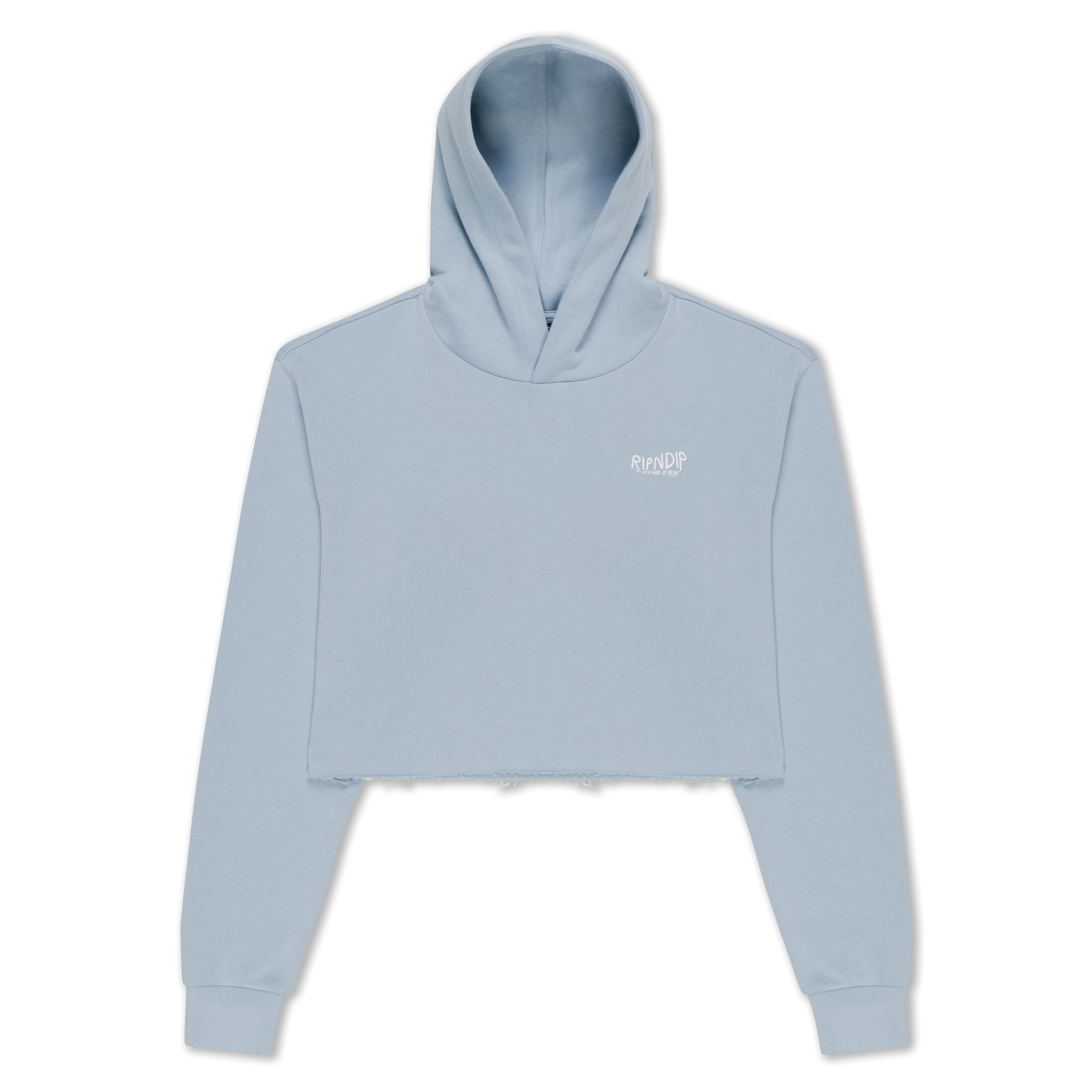 Great Wave Cropped Hoodie (Powder Blue) - Image 4