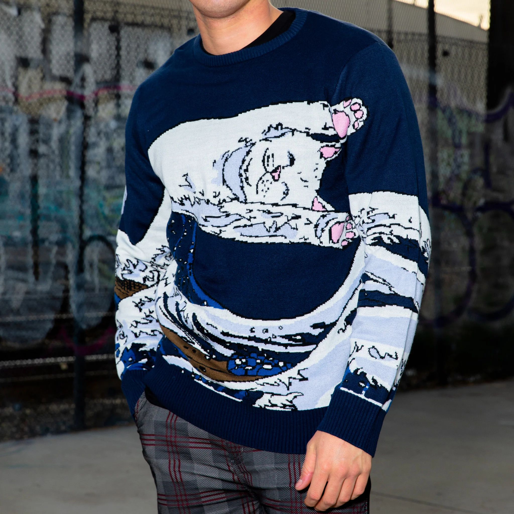 Great Wave Sweater (Navy) - Image 2