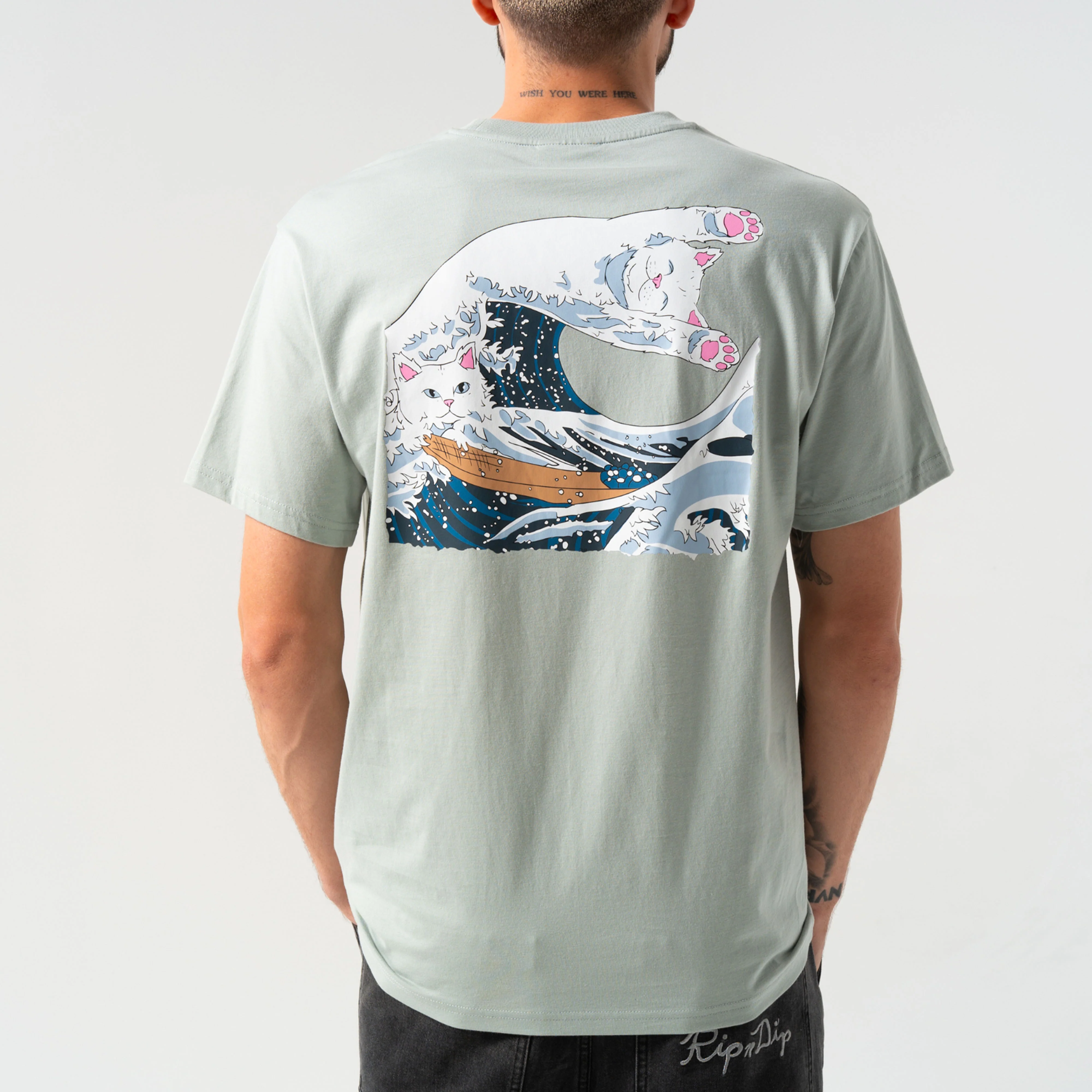 Great Wave Tee (Sage Grey) - Image 2