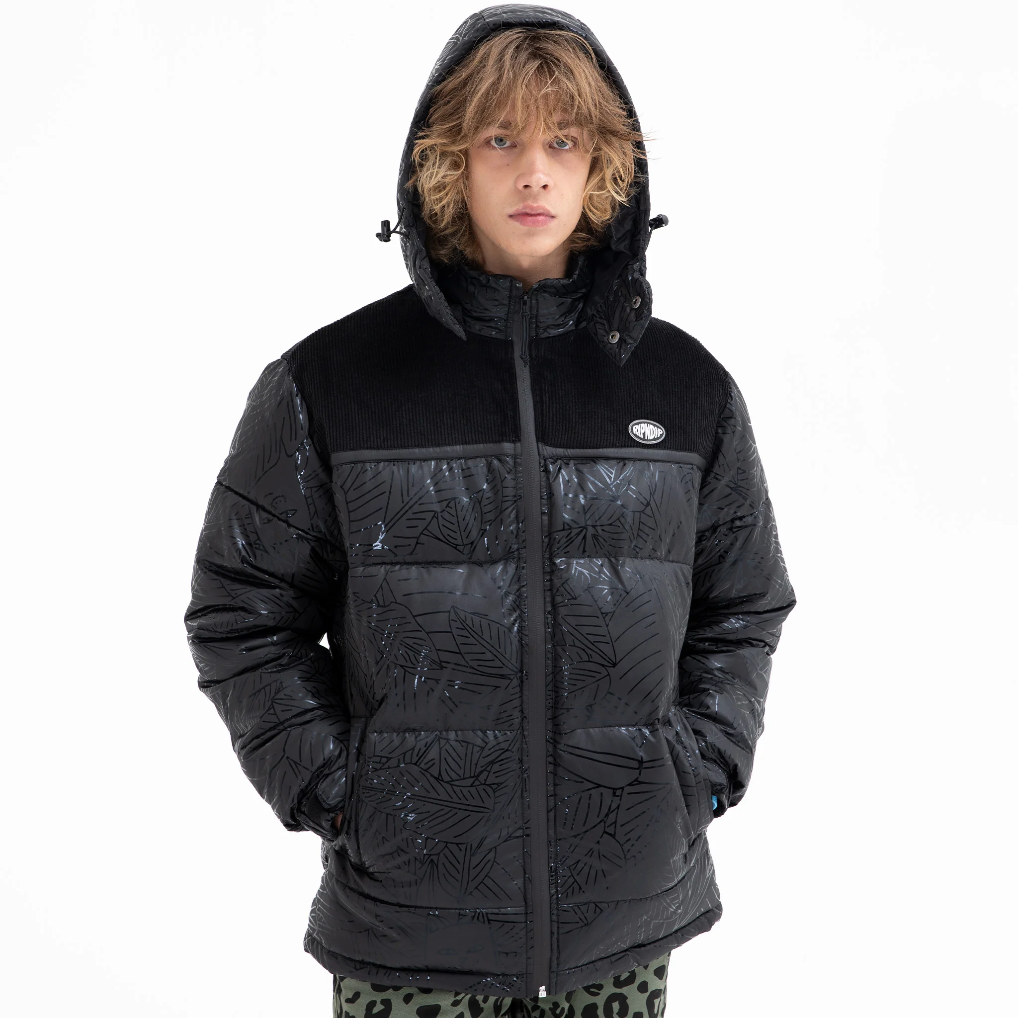 Griffith Hooded Puffer Jacket (Black) - Image 3