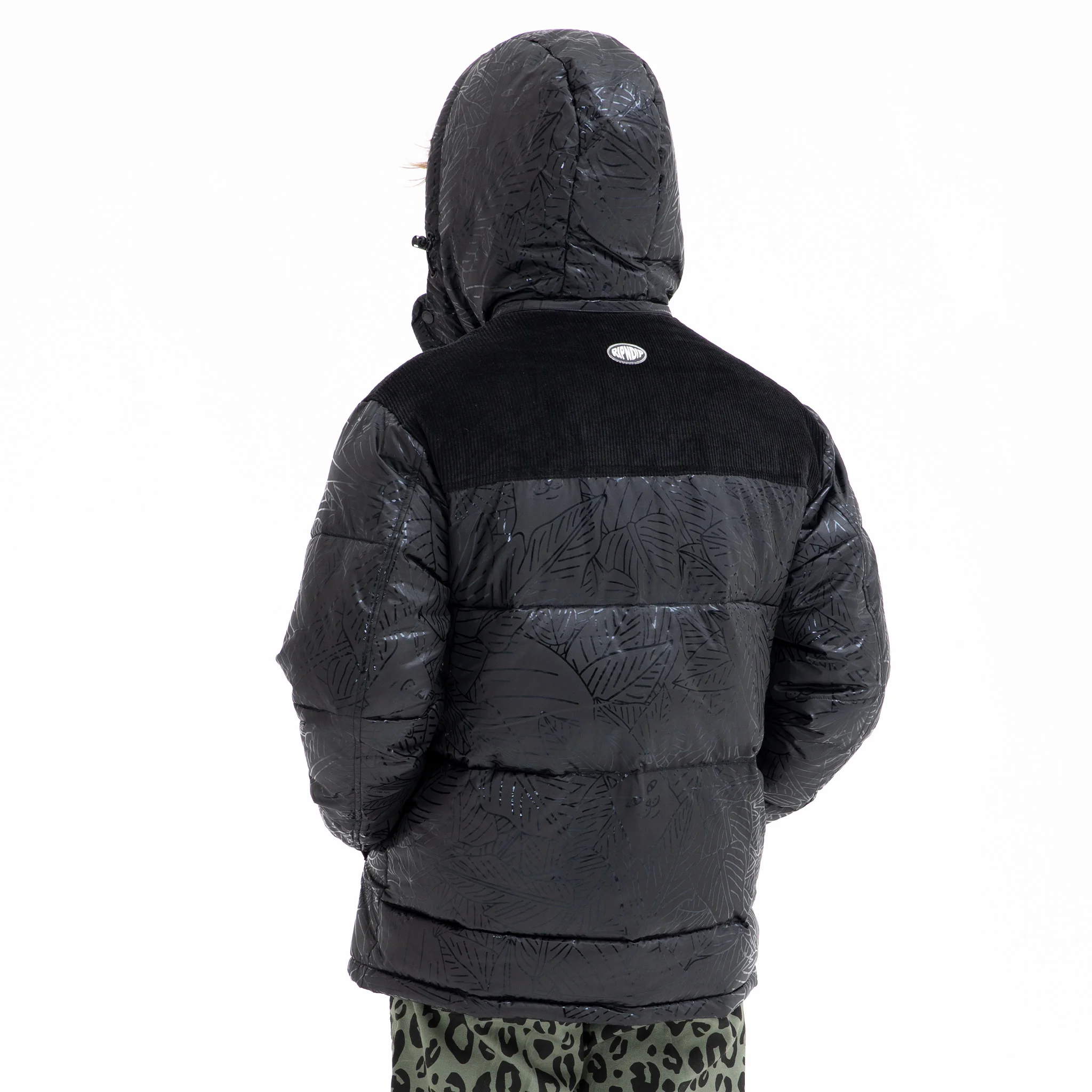Griffith Hooded Puffer Jacket (Black) - Image 4