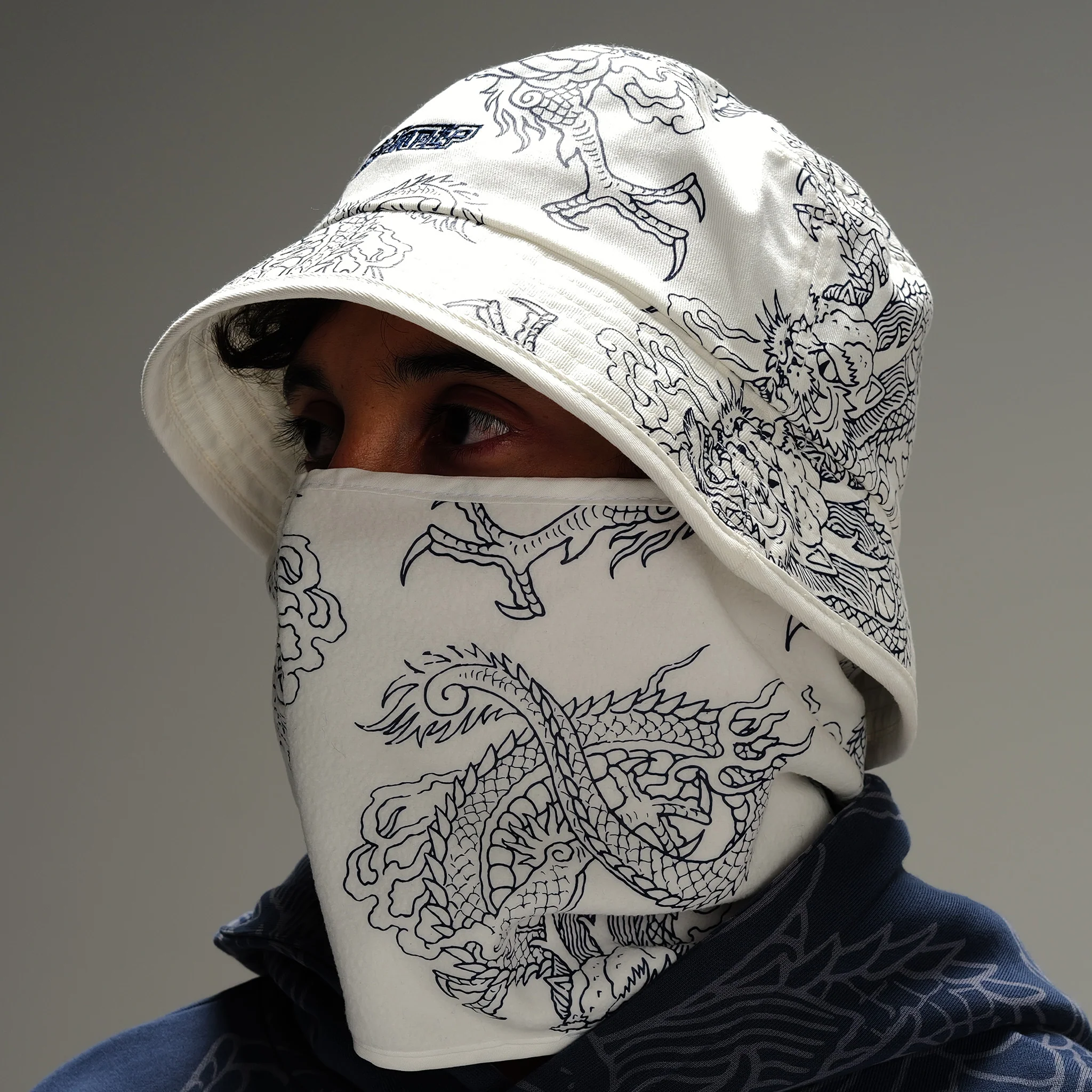 Haku Face Mask Bucket Hat (White) - Image 2