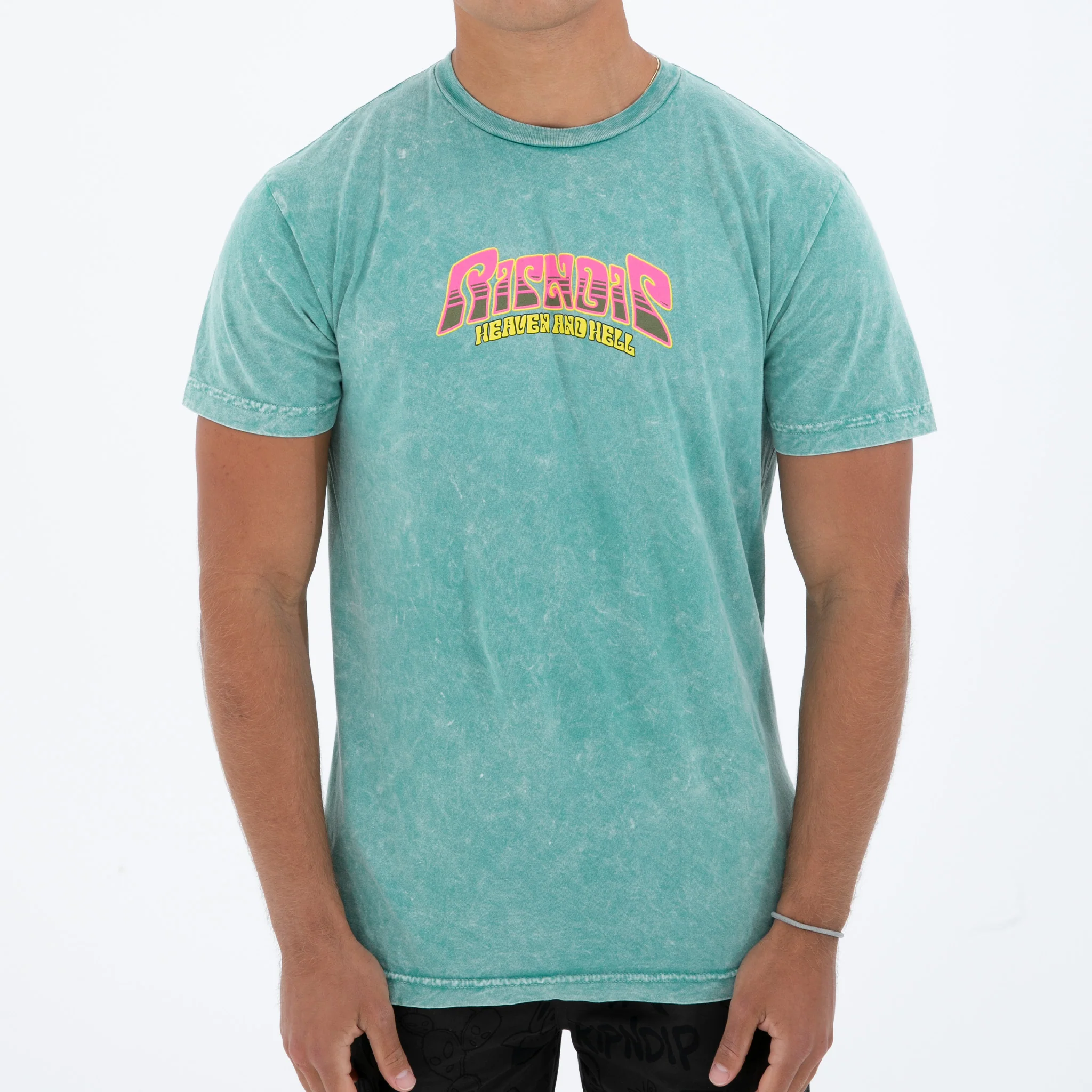 Heaven And Heck Battle Tee (Teal Mineral Wash) - Image 2