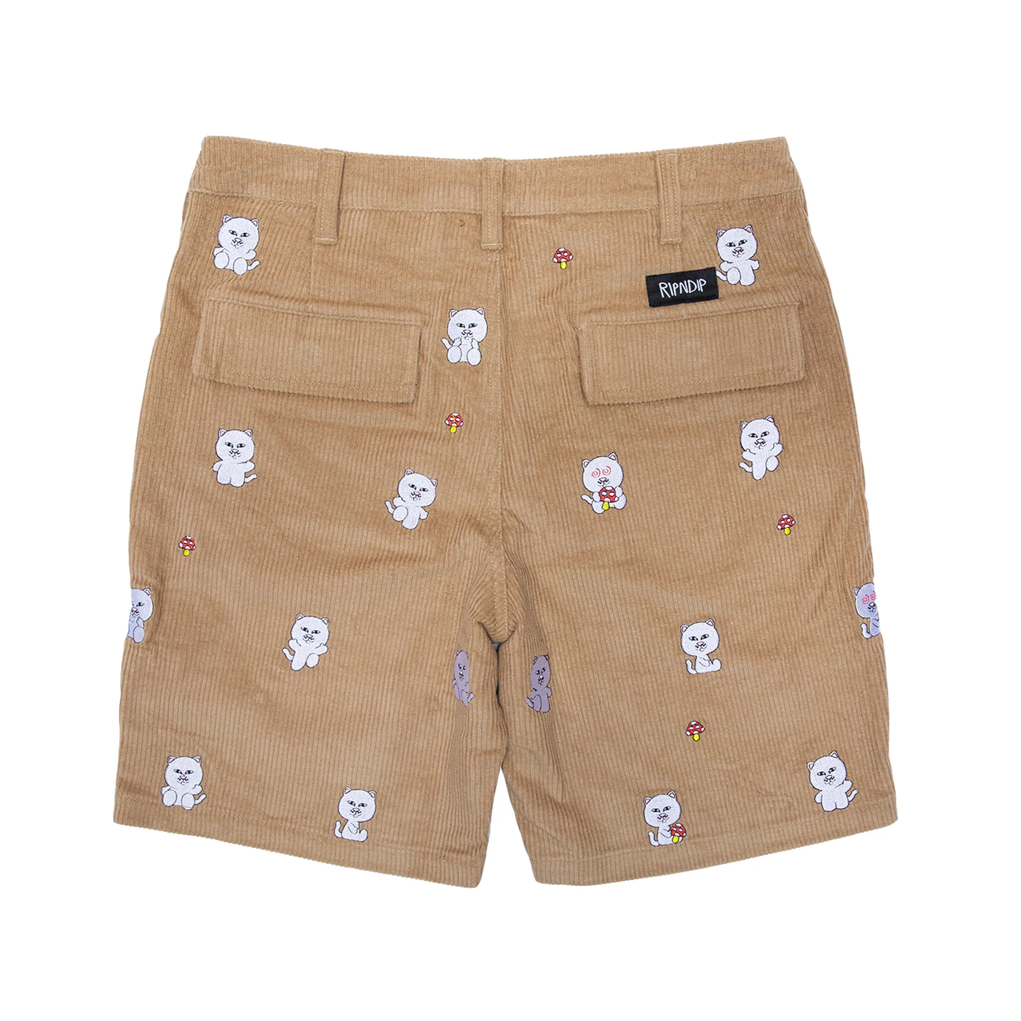 Hello Nermy Corduroy Embroidered Shorts (Tan) - Image 3