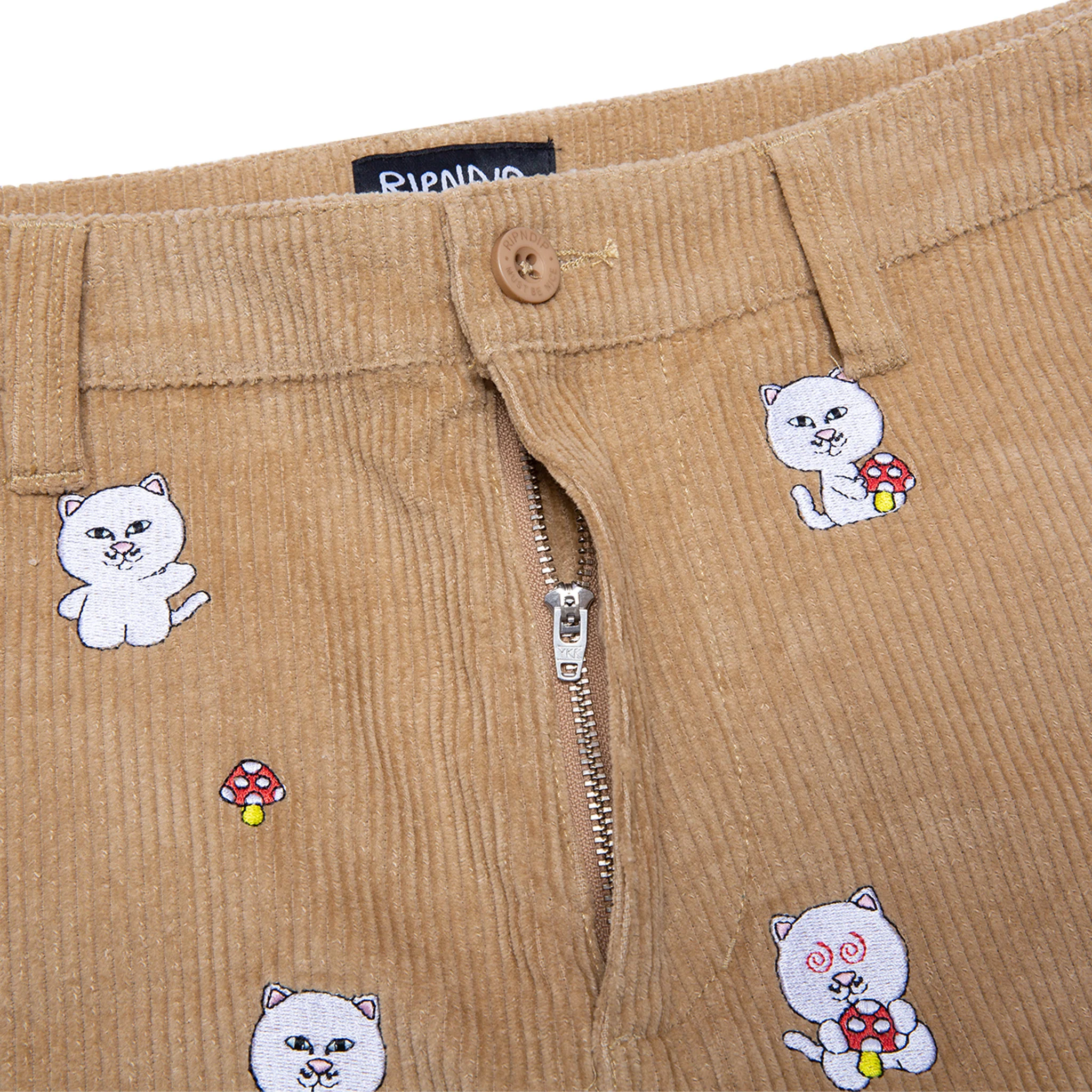 Hello Nermy Corduroy Embroidered Shorts (Tan) - Image 4